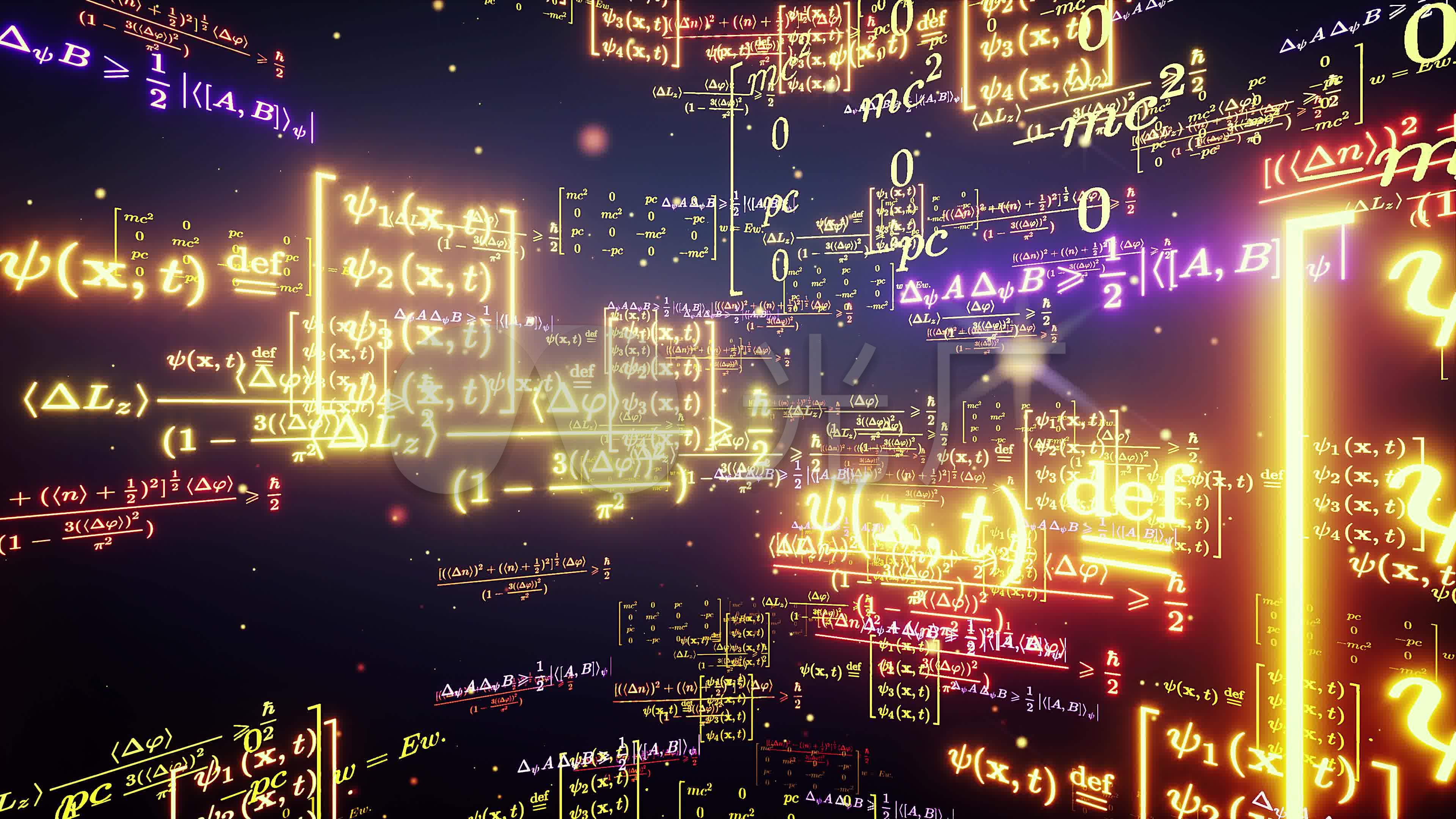 数学物理化学公式背景_3840x2160_高清视频素材下载