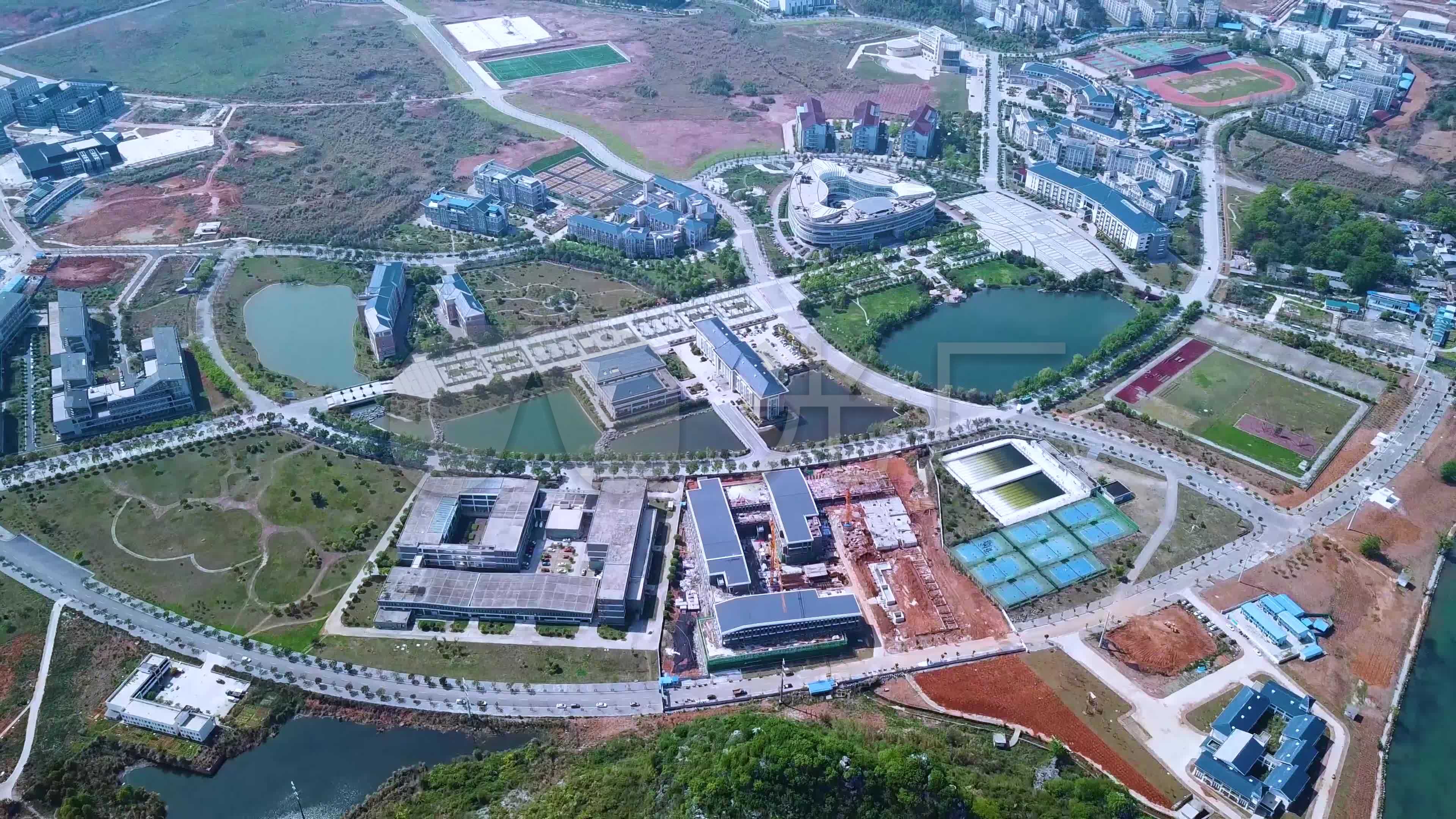 航拍桂林电子科技大学花江校区_3840x2160_高清视频