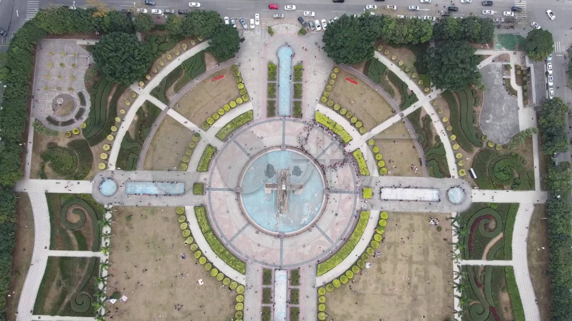 龙华文化广场元旦航拍_01080_高清素材
