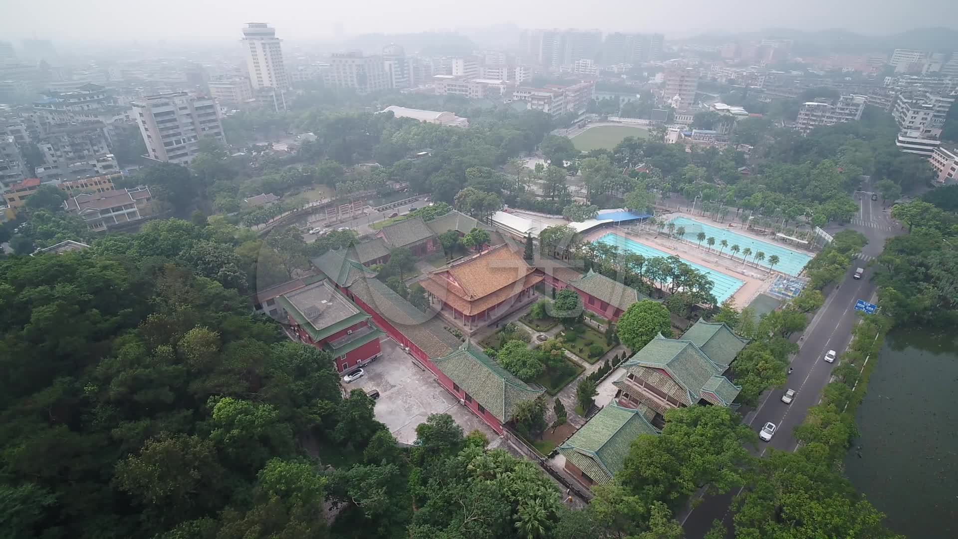 航拍新会学宫_视频素材包下载(编号:4251569)_实拍视频_vj师网 www.
