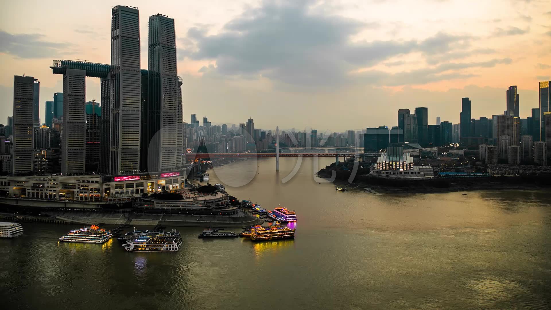 重庆夜景高清壁纸1080,重庆夜景手机壁纸 重庆城市延时夜景来福士_1920x1080_高清视频素材下载