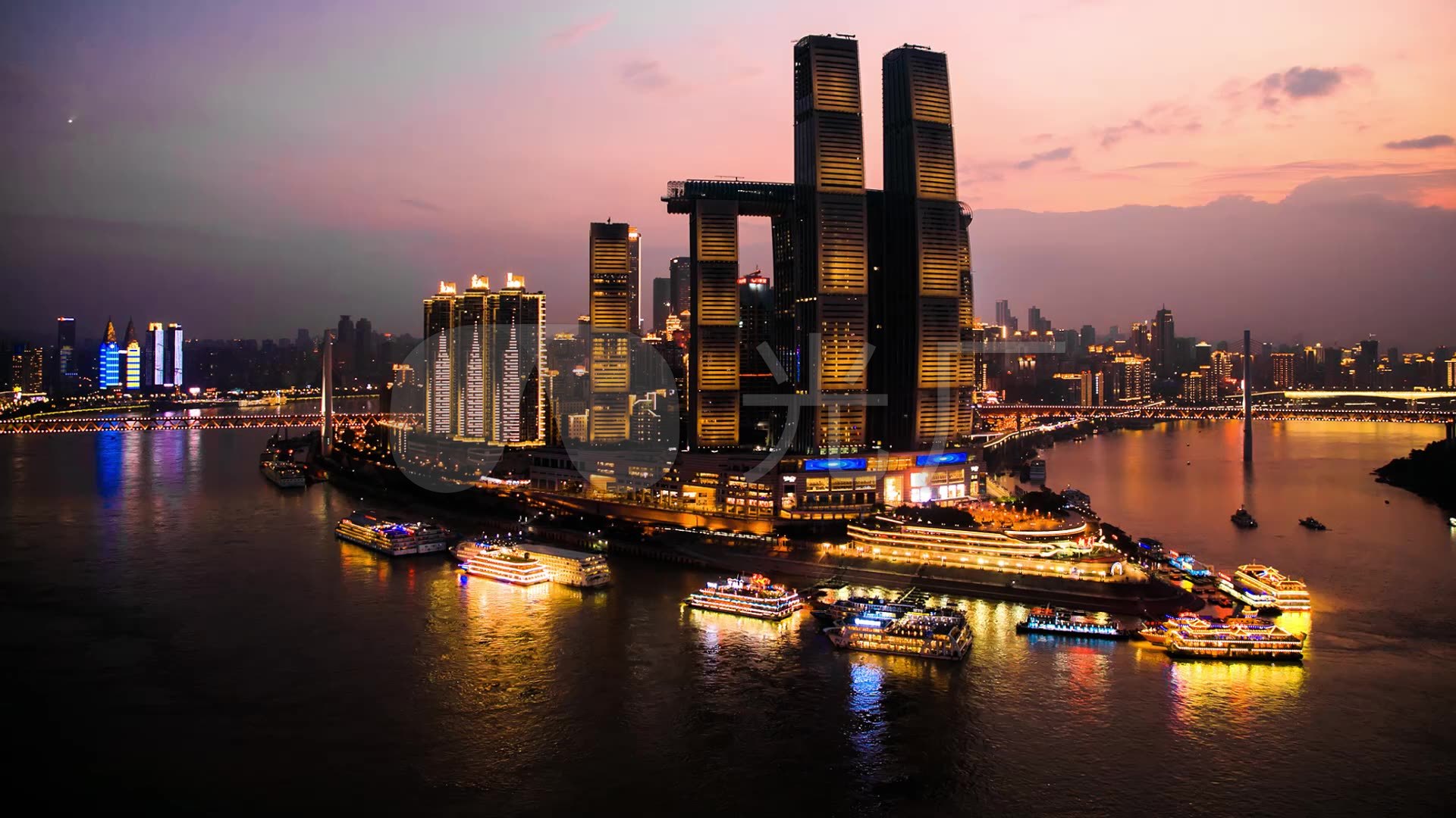 视频素材 实拍视频 延时摄影 重庆城市延时夜景来福士 来自视频原始