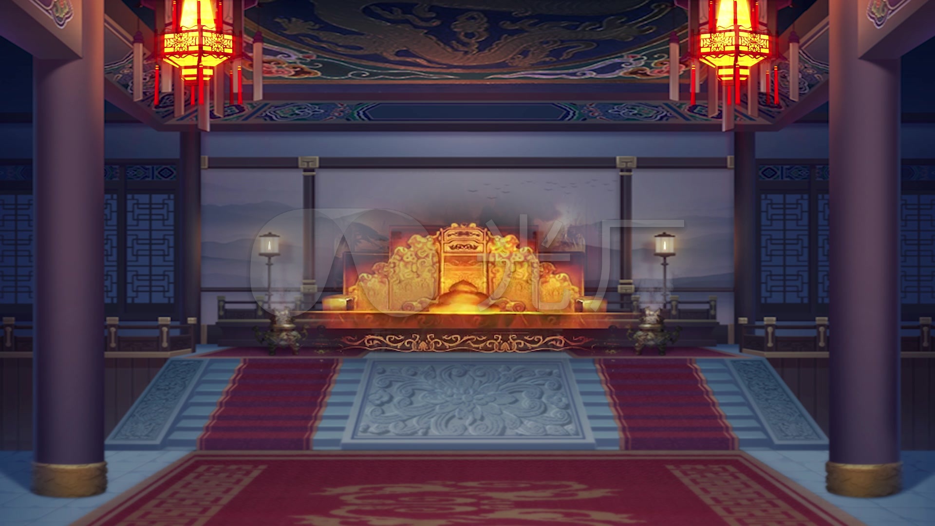 视频素材 舞台背景 场景背景 古代宫廷宫殿秦汉宫金銮殿a 来自视频