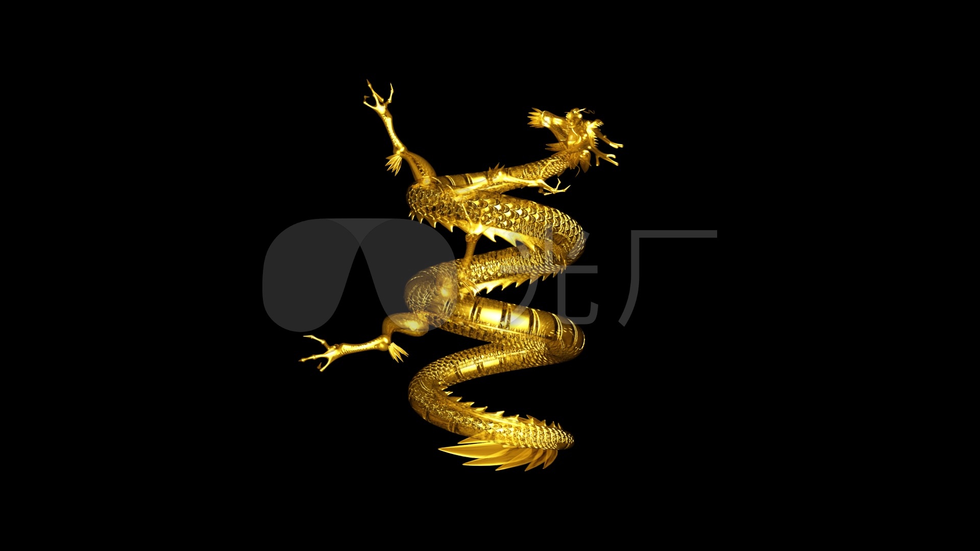 金龙盘柱(带通道循环)_1920x1080_高清视频素材下载