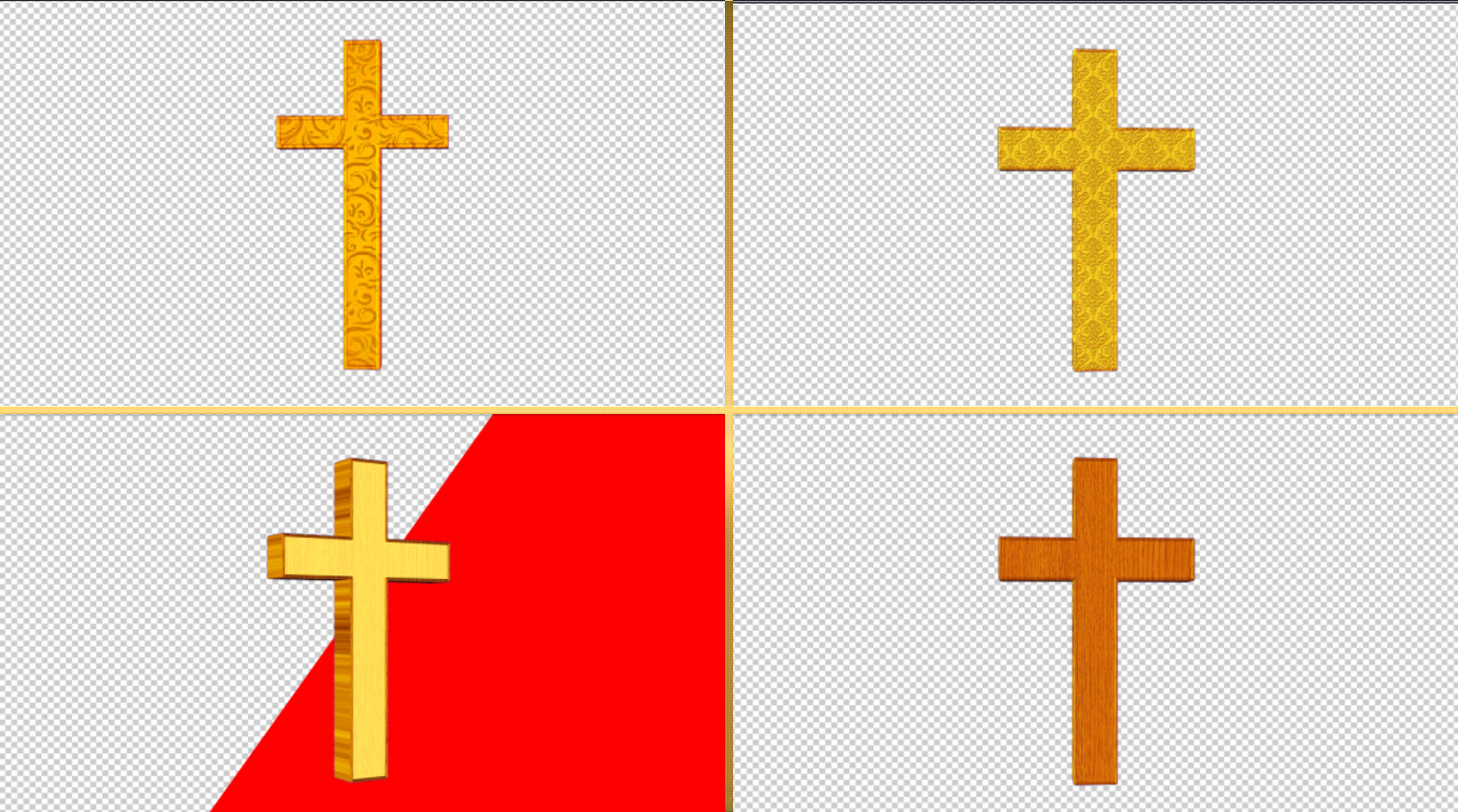 基督教金色十字架3款