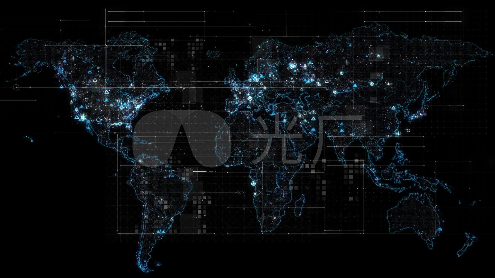 【4k】科幻信息世界地图