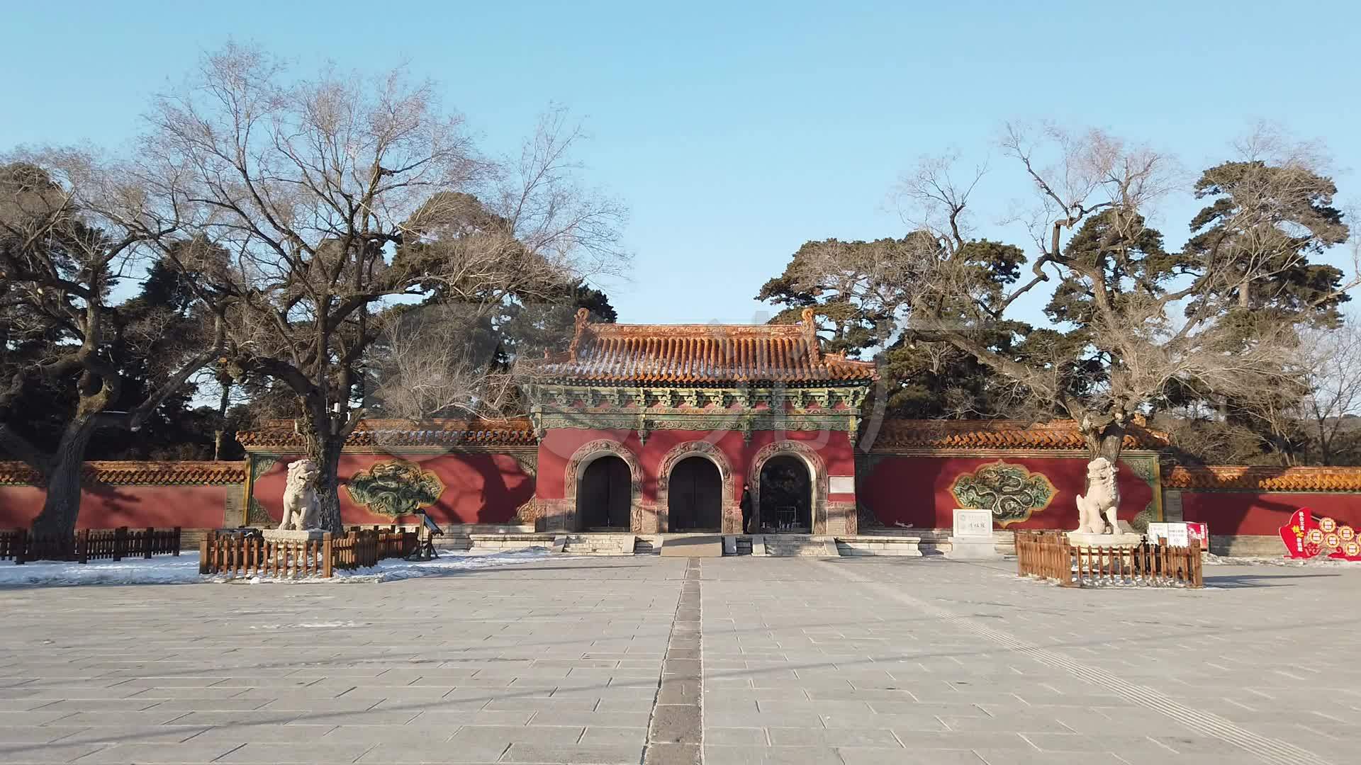 冬季沈阳东陵公园正门