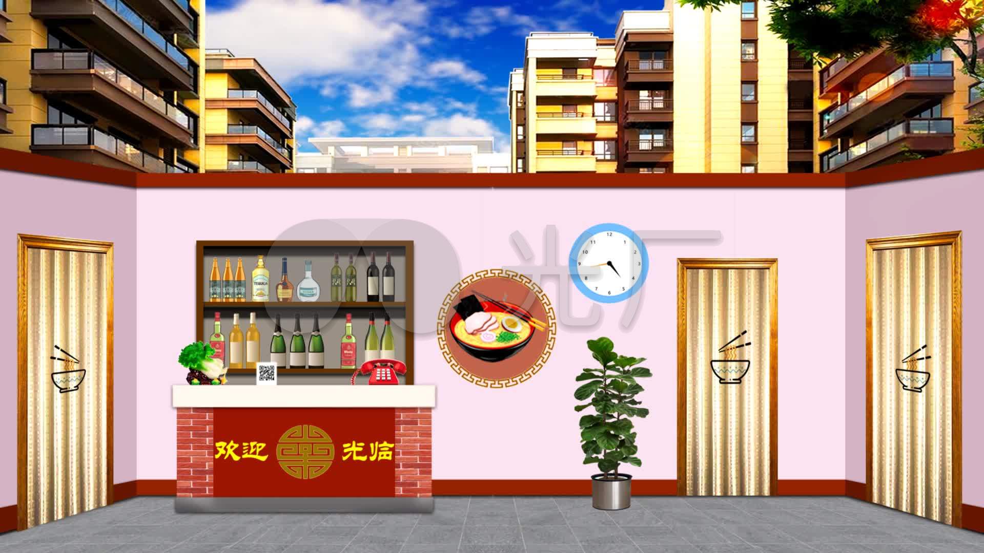 饭馆面馆餐厅小店请客小品背景_1920x1080_高清视频素材下载(编号