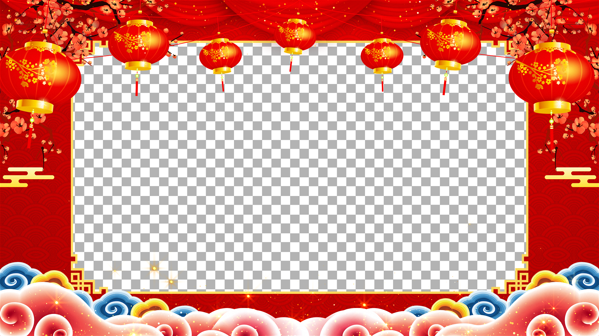 2020新年祝福拜年边框循环视频02