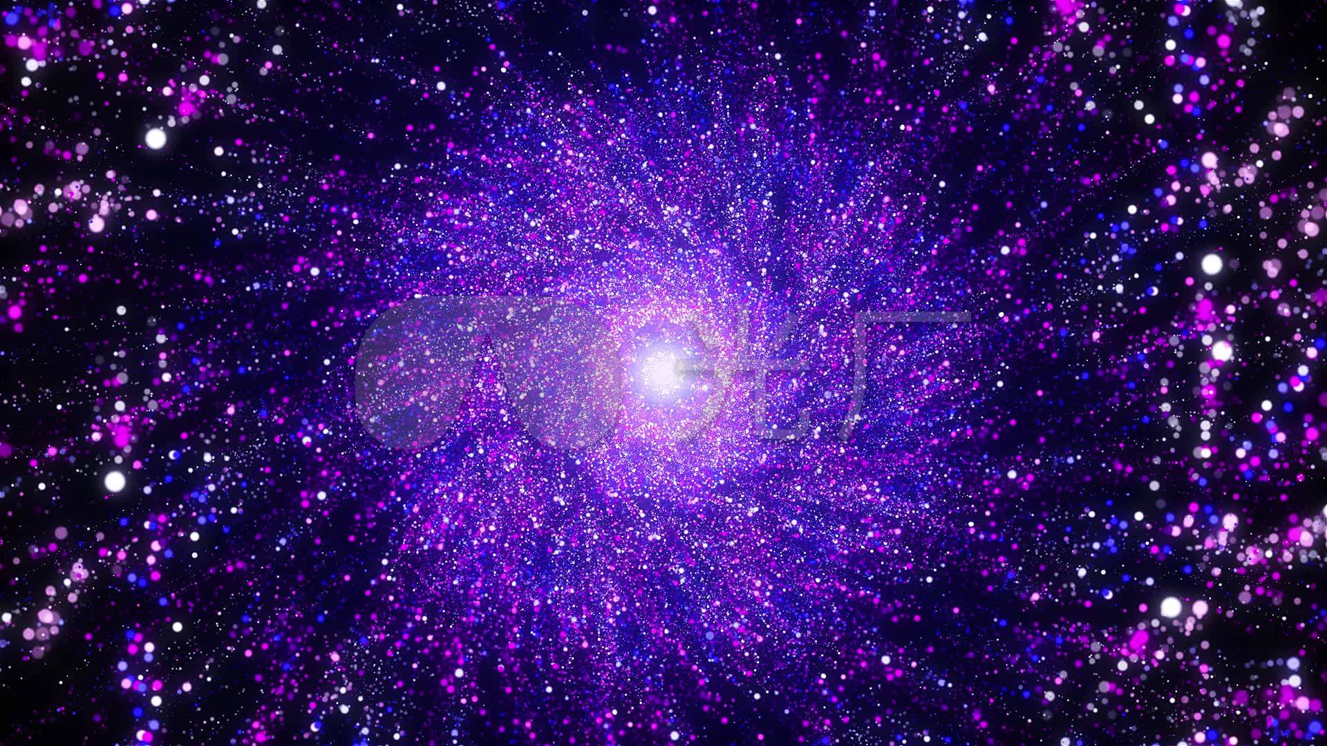 蓝紫色粒子星空绚丽花开led舞台背景_1920x1080_高清