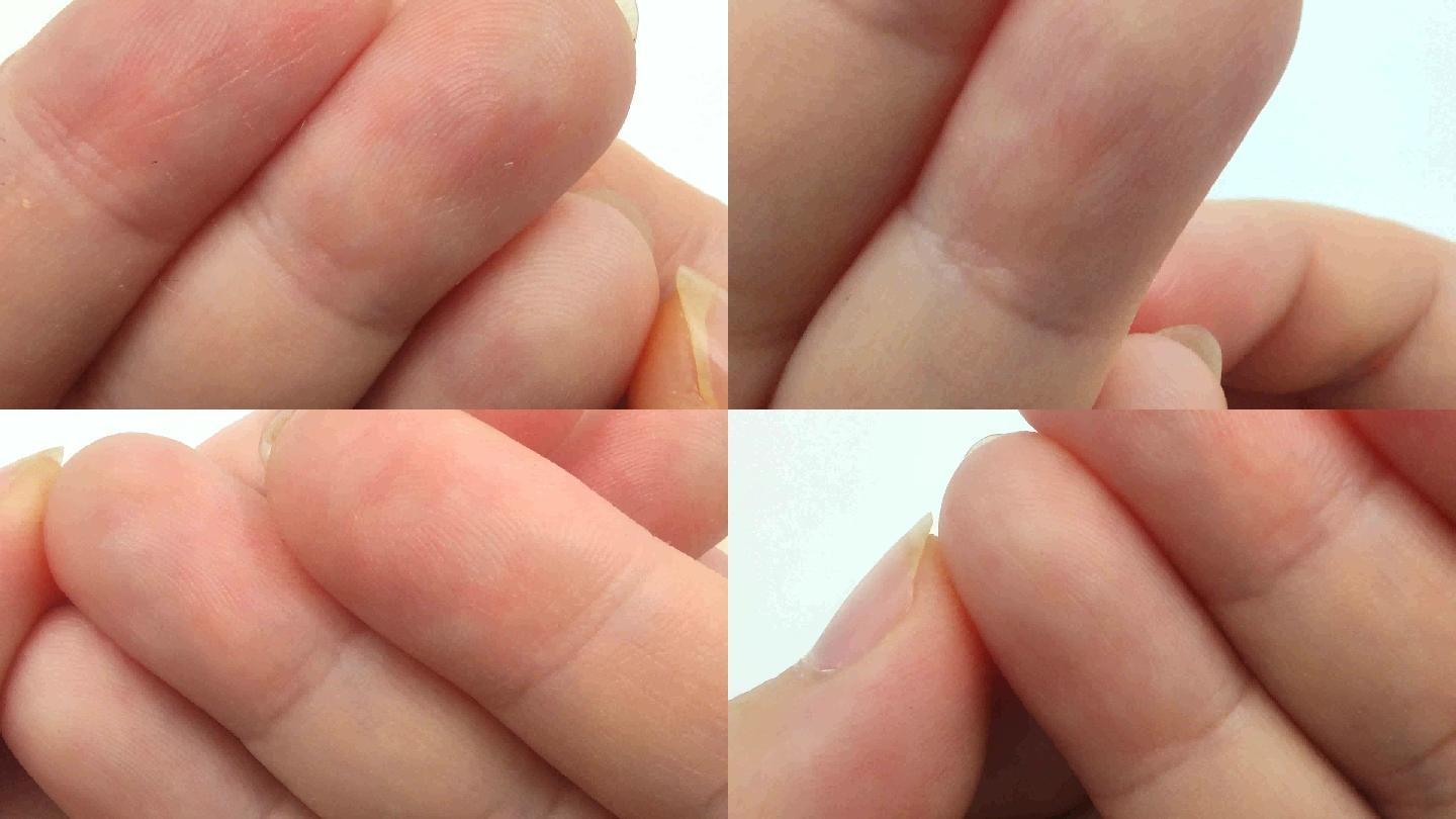 手指指甲微距指纹指头食指无名