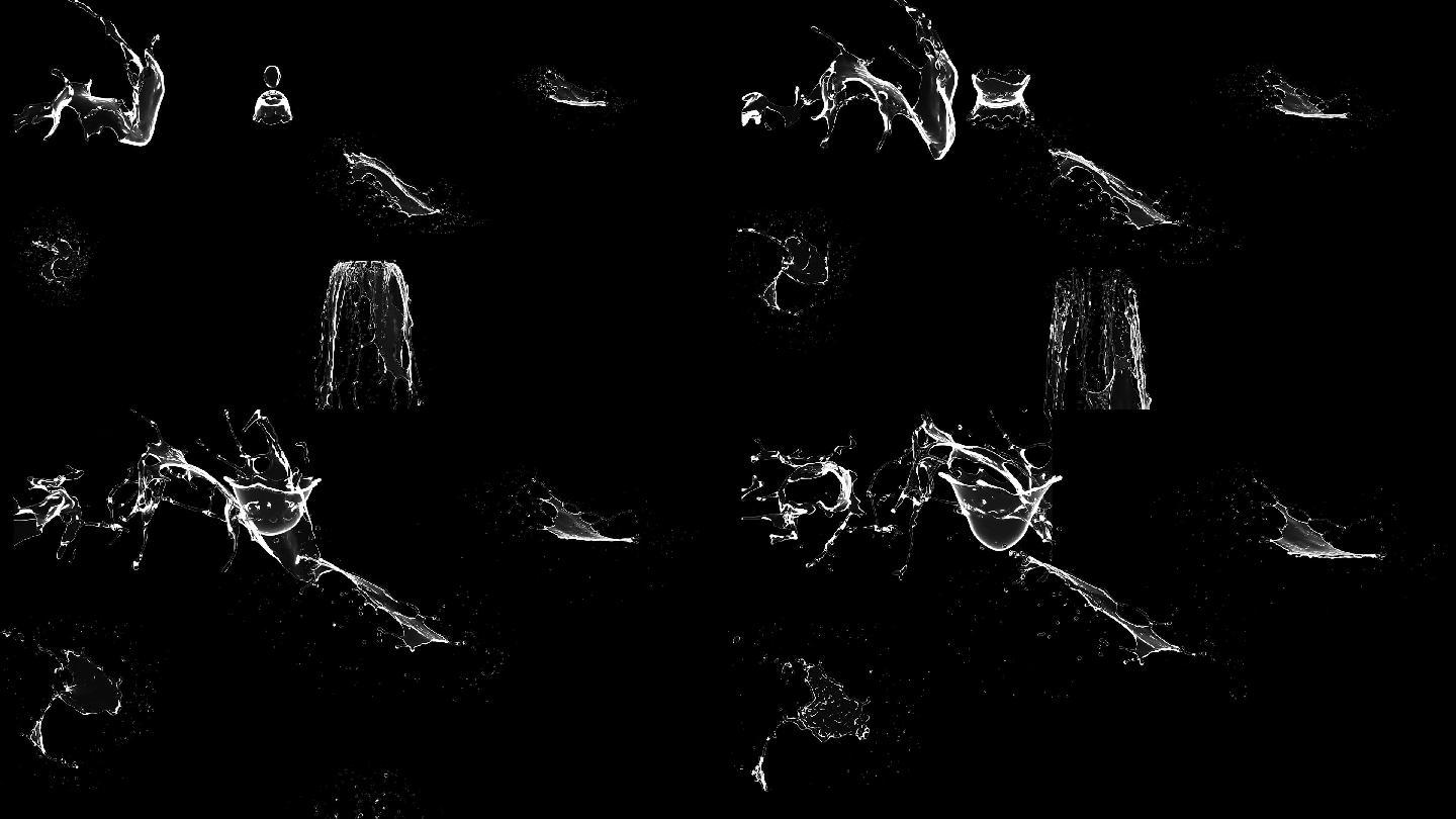25组4k超清水滴落下溅射特效视频素材二