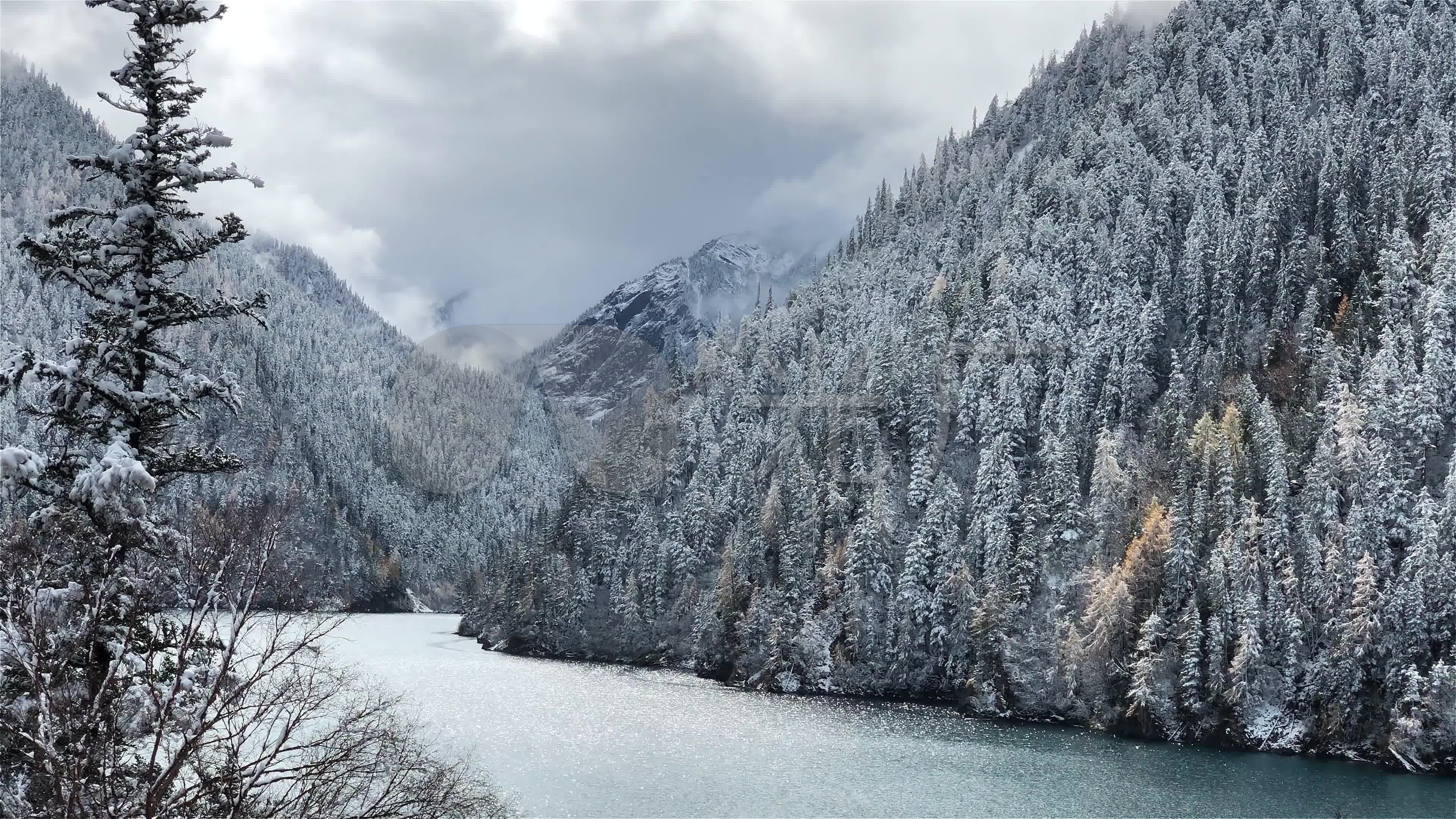 九寨沟长海雪景之二_3840x2160_高清视频素材下载(:)