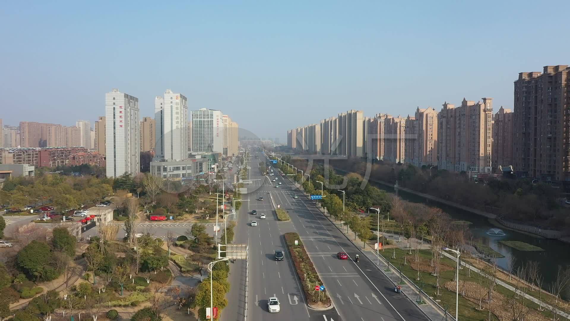 航拍徐州云龙区万达广场和平路