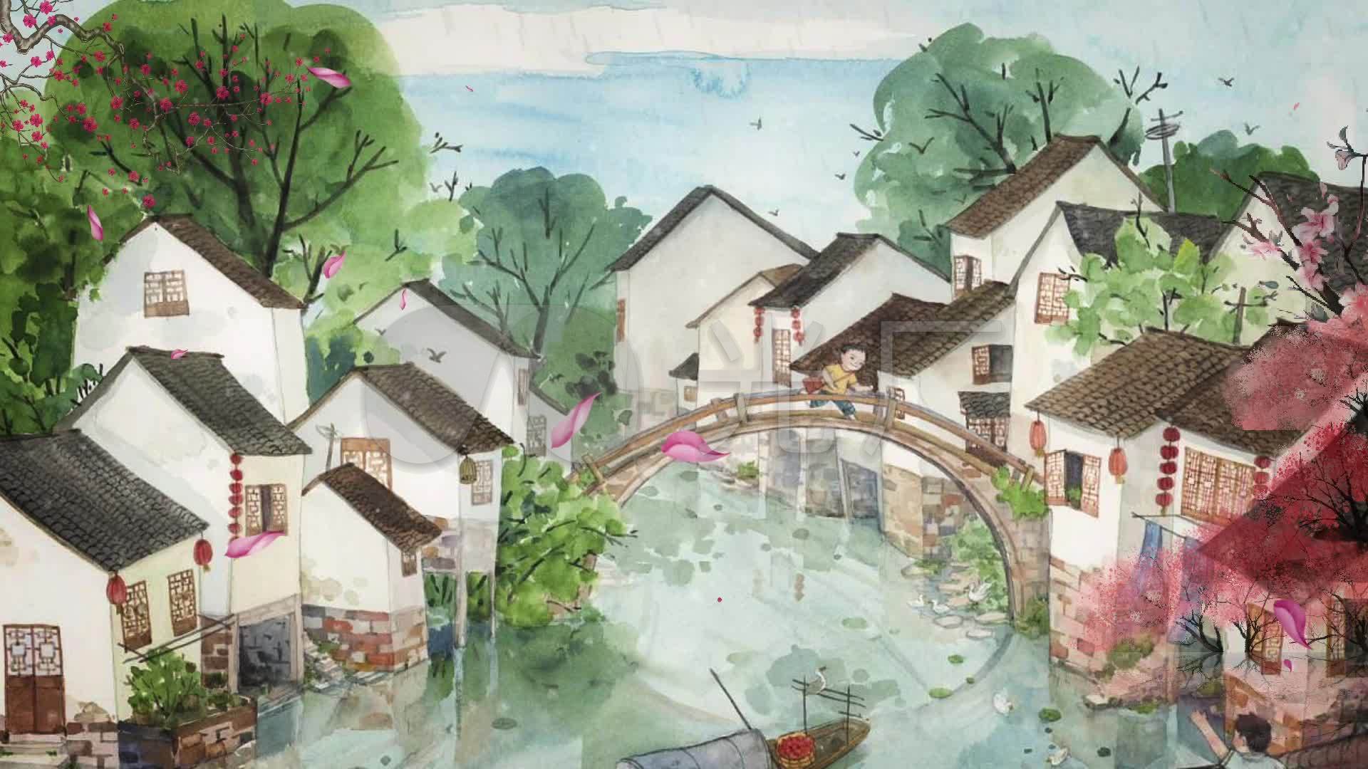 烟雨江南梦里水乡_1920x1080_高清视频素材下载(编号