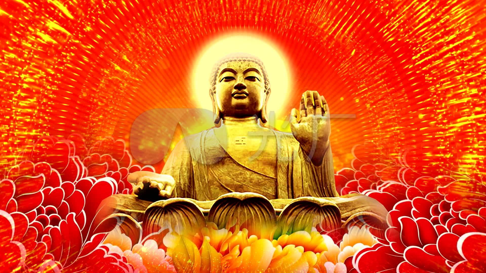 大气震撼如来佛祖大悲咒金光闪闪佛光普照_1920x1080_高清视频素材