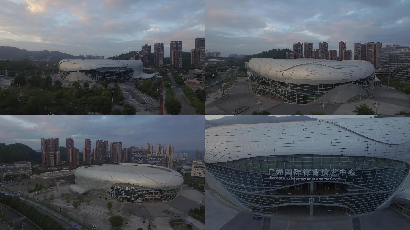 4k航拍广州国际体育演艺中心