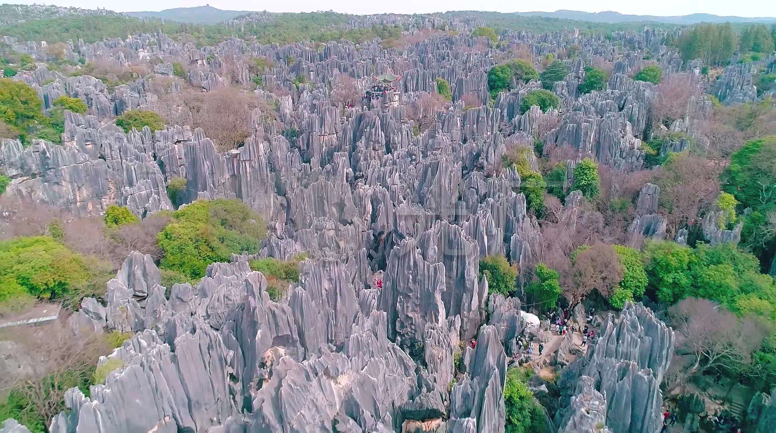 航拍云南石林风景区视频素材