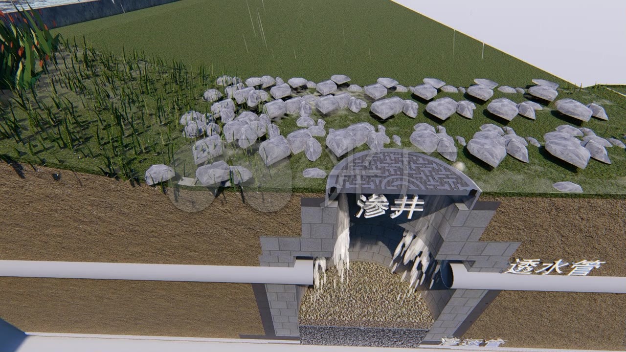 雨水花园渗井剖面_1280x720_高清视频素材下载(编号:)