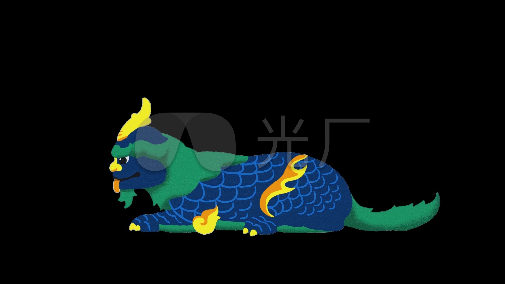年画狮子_1920x1080_高清视频素材下载(编号:4328361)_影视包装_vj师