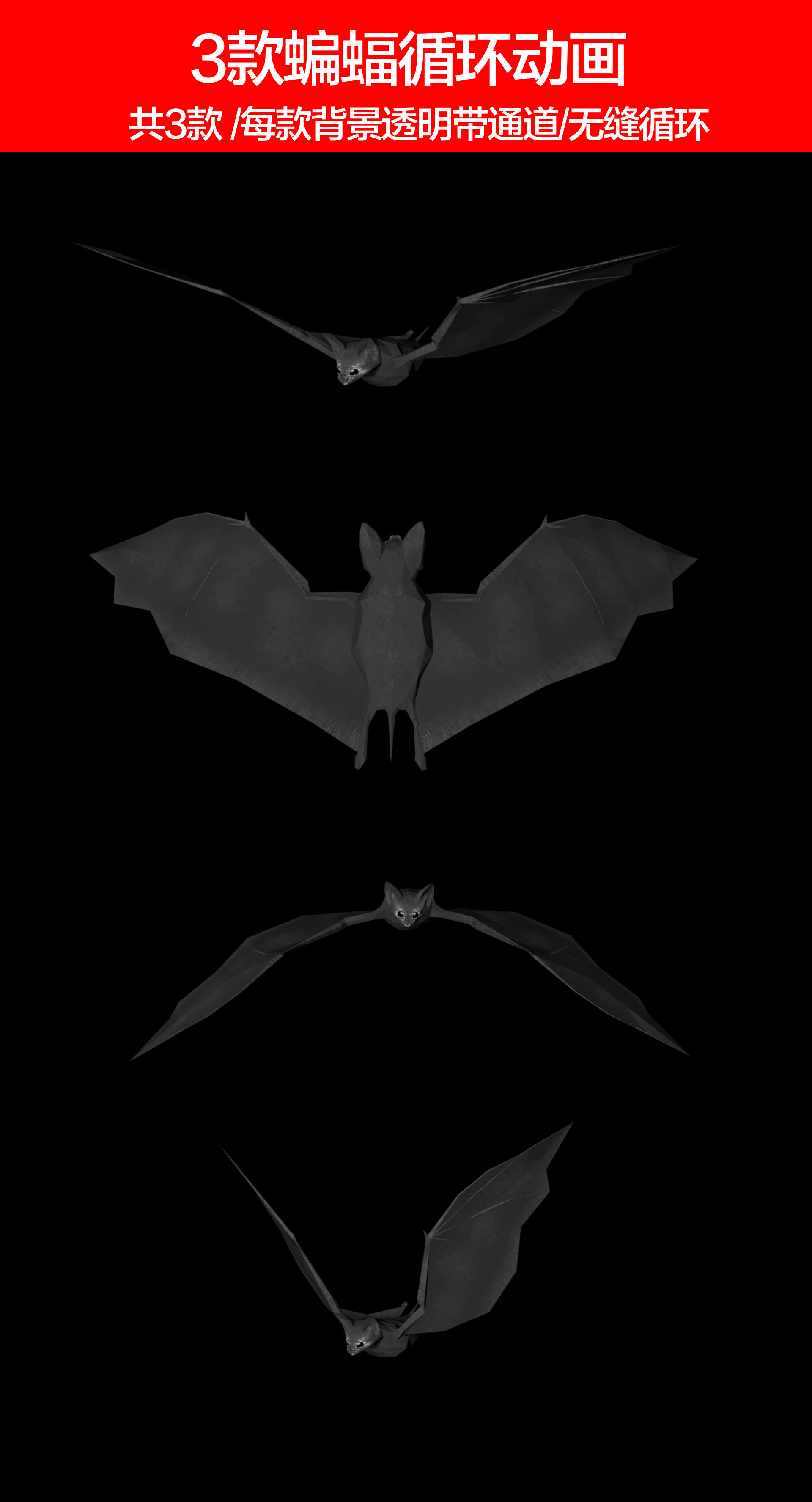【原创】3款蝙蝠动画