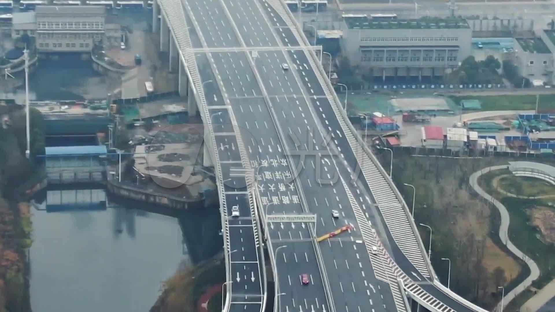 武汉疫情爆发封城前后对比航拍空镜头_1920x1080_高清