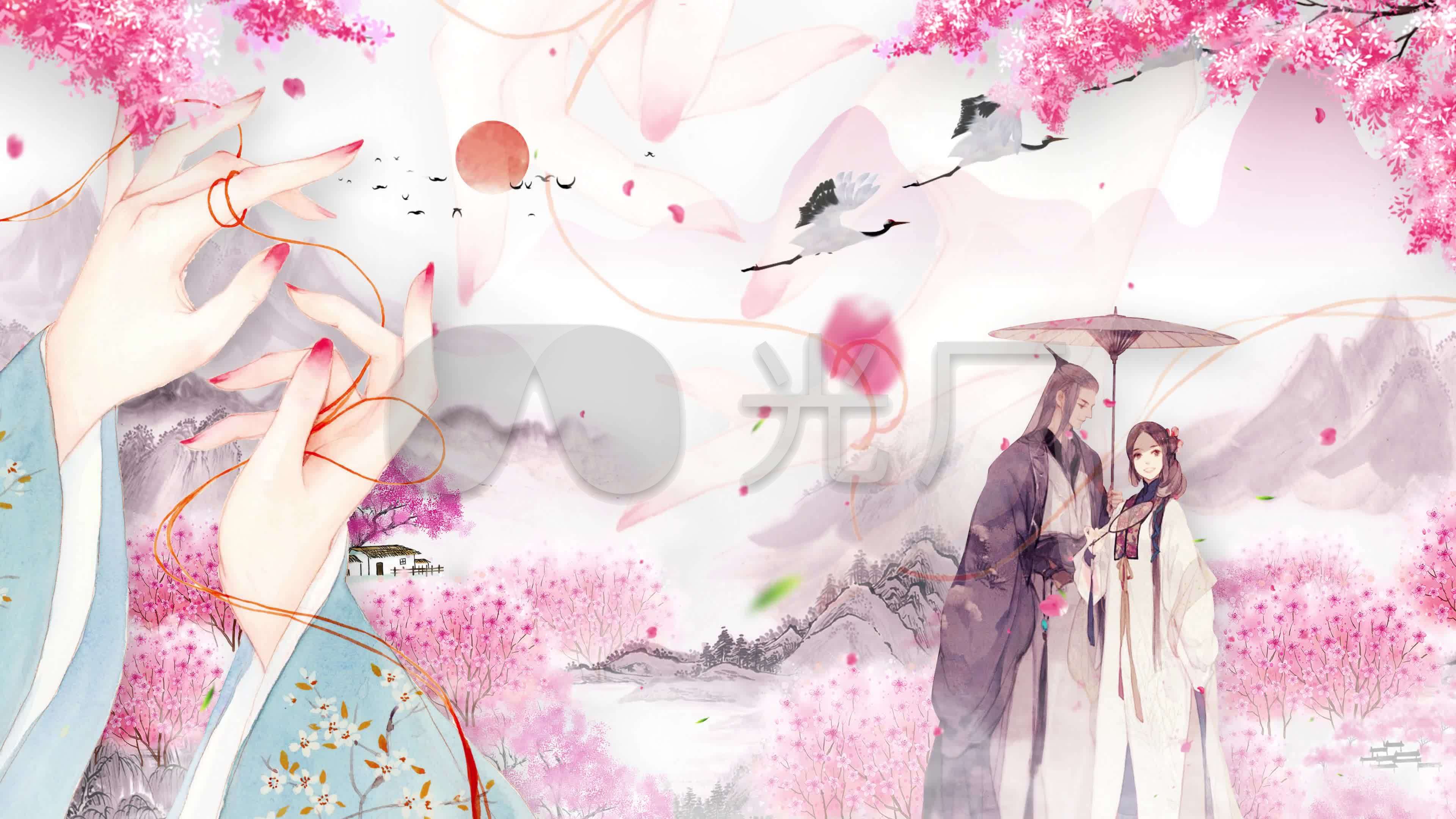 4k人物桃花古风背景_3840x2160_高清视频素材下载(:)