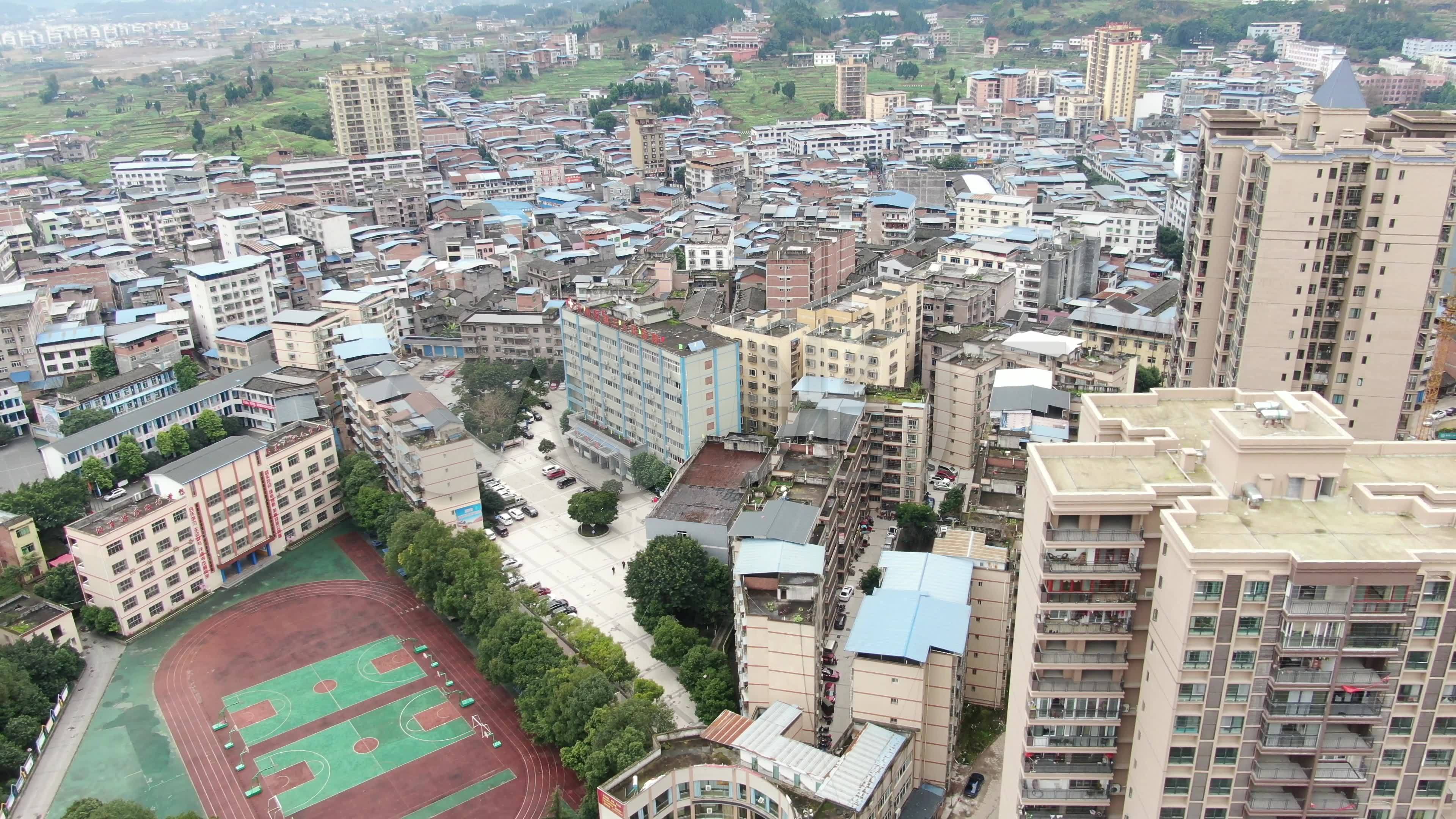 航拍重庆开州临江镇_3840x2160_高清视频素材下载(:)