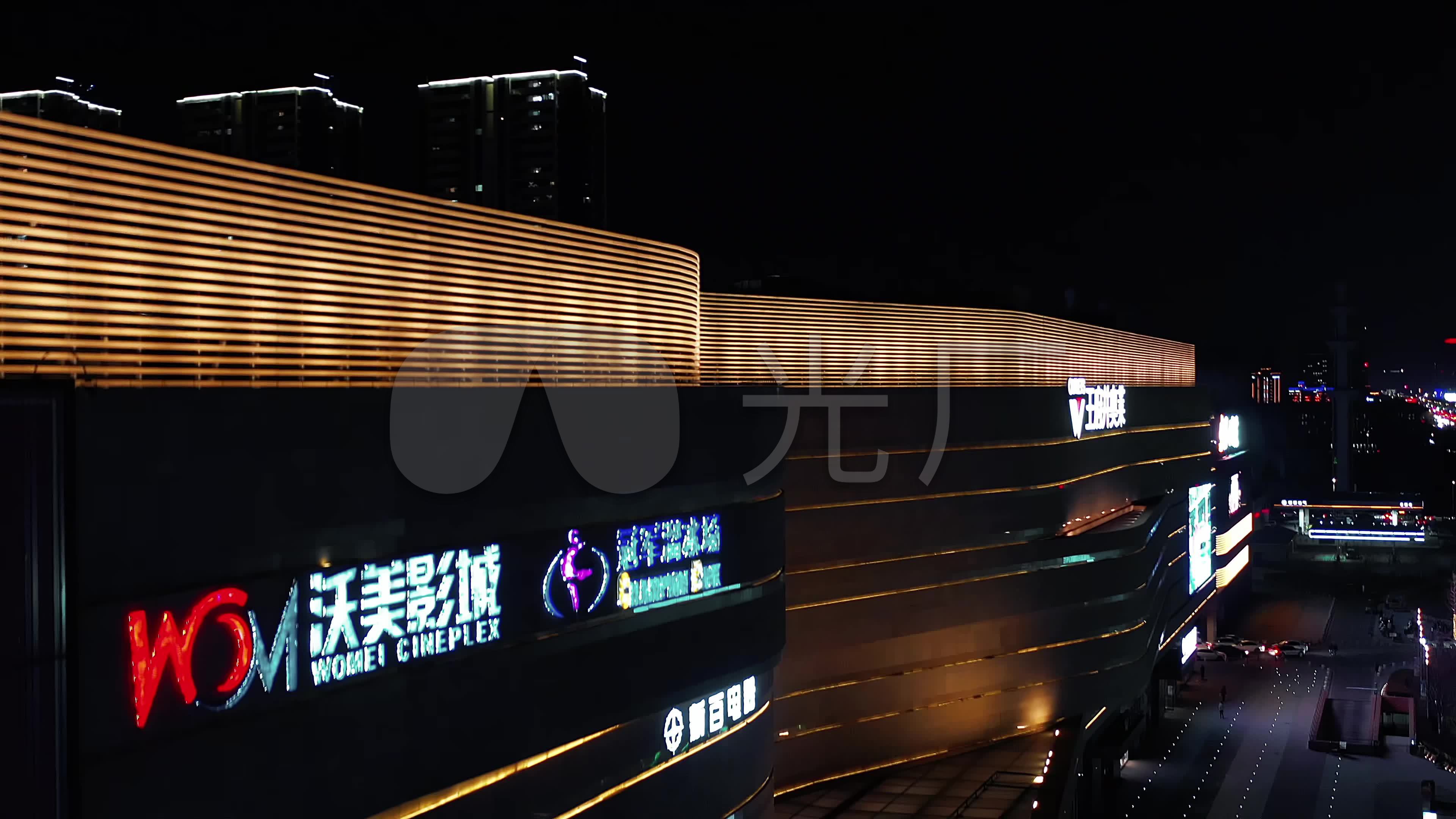 银川大阅城夜景航拍4k