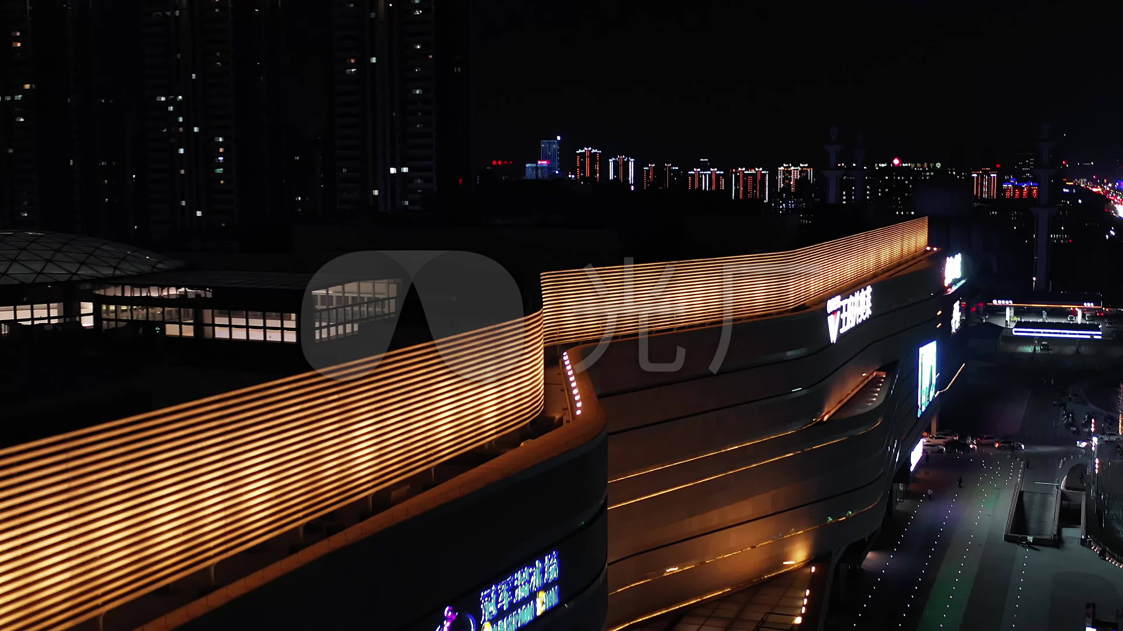 银川大阅城夜景航拍4k