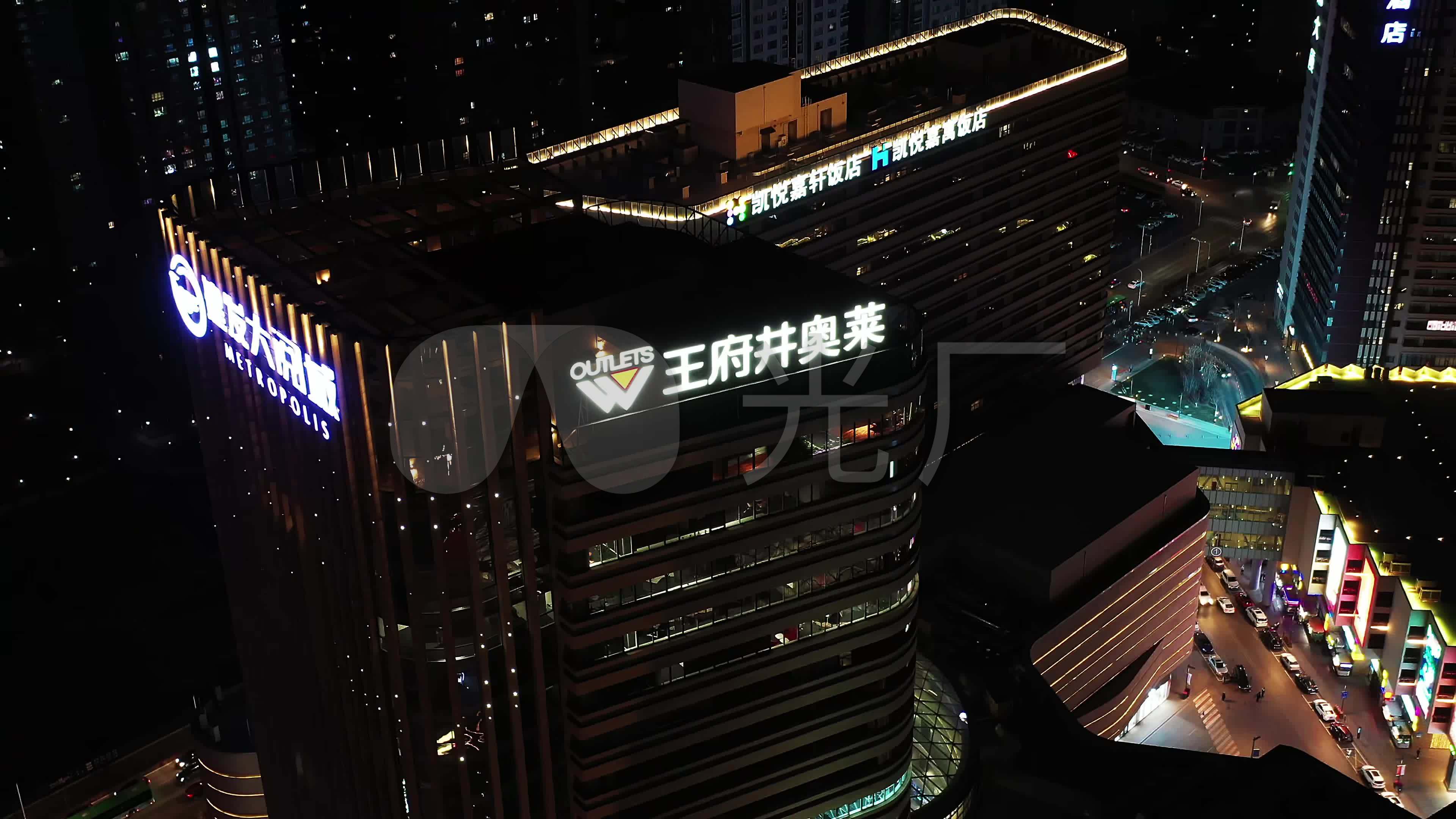 银川大阅城夜景航拍4k