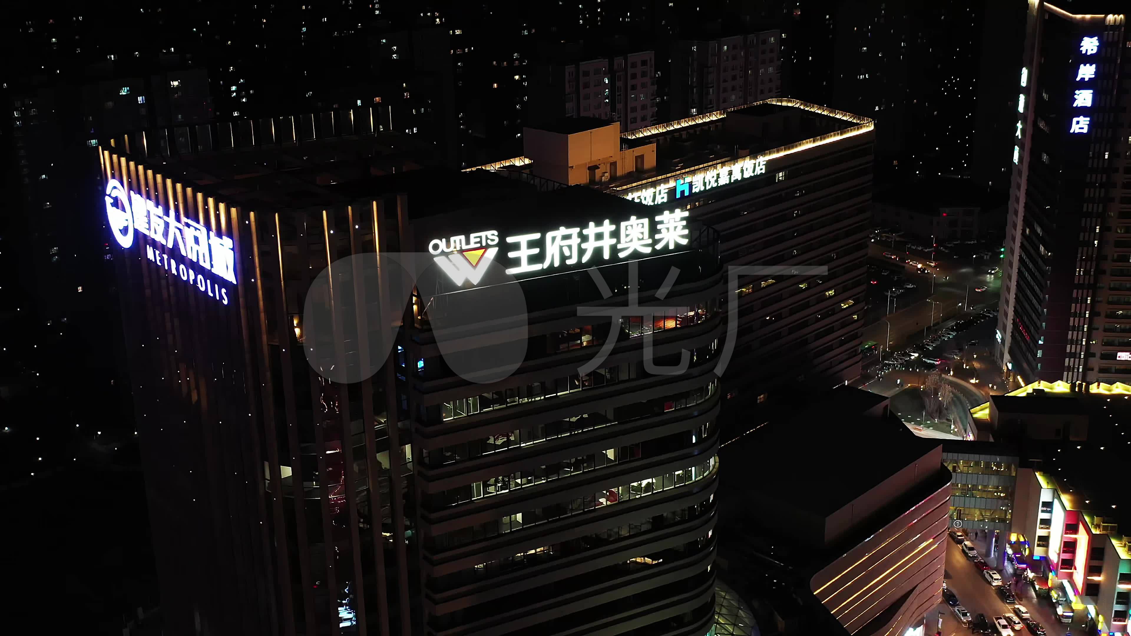 银川大阅城夜景航拍4k