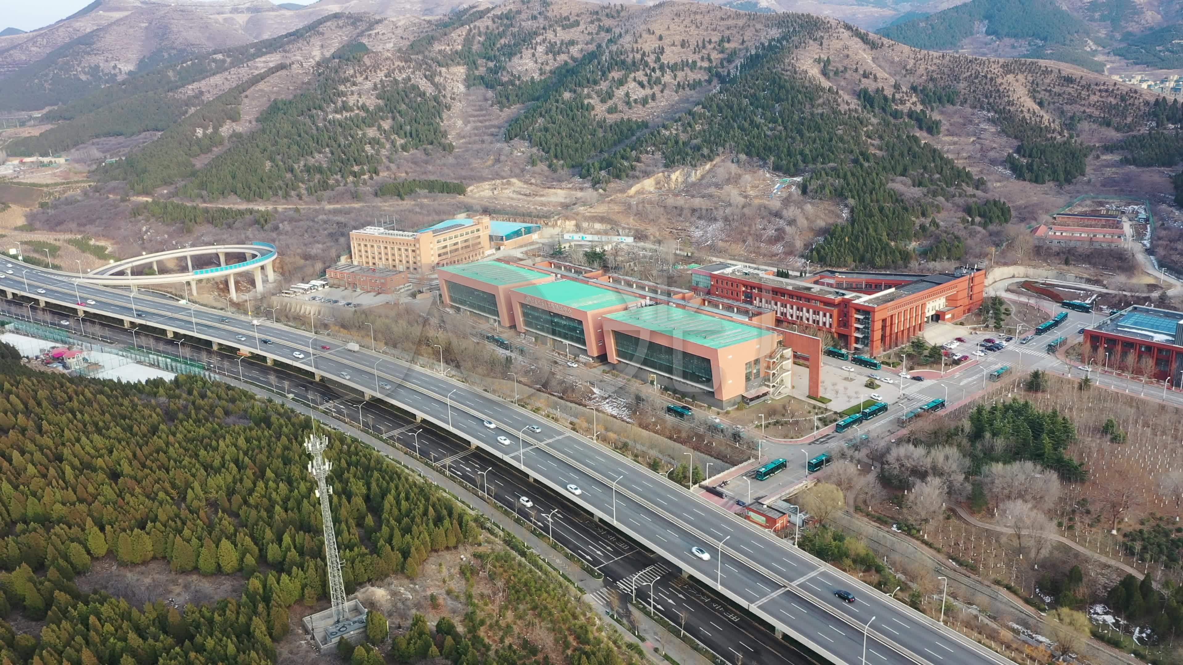 4k航拍山东大学兴隆山校区原始素材