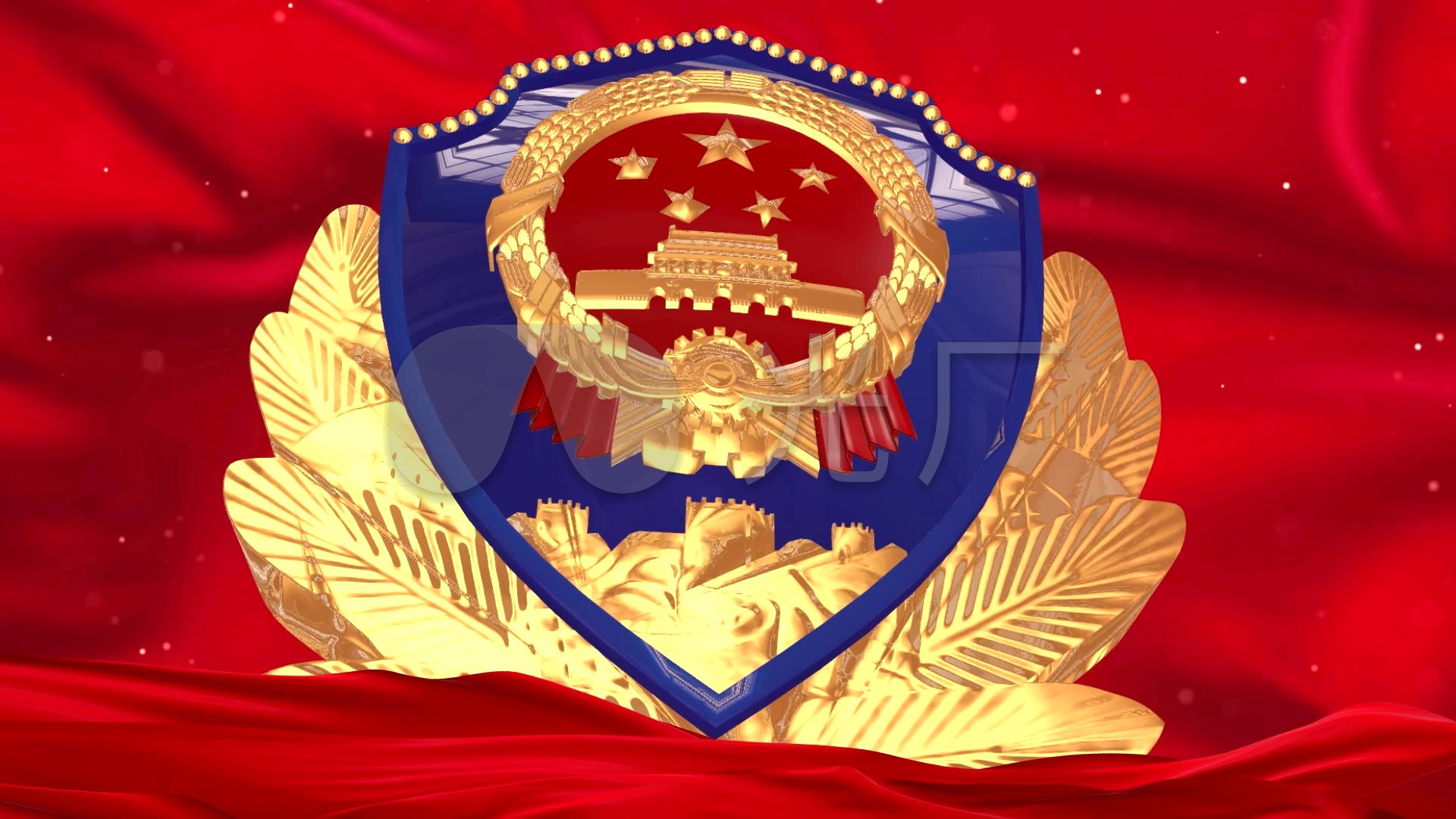 警徽红色背景舞台背景_1920x1080_高清视频素材下载