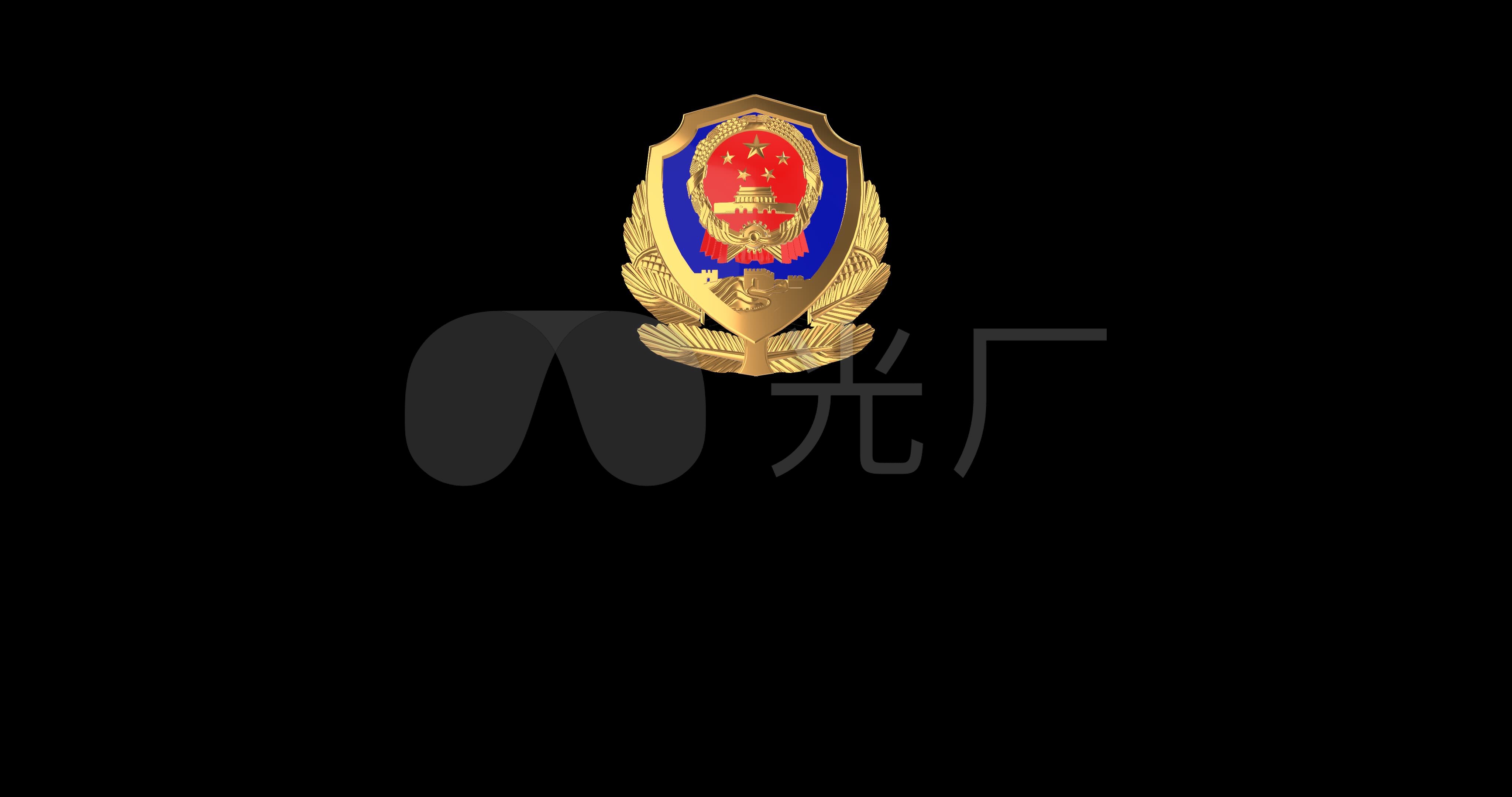 警徽标志飞入【透明背景】_4096x2160_高清视频素材