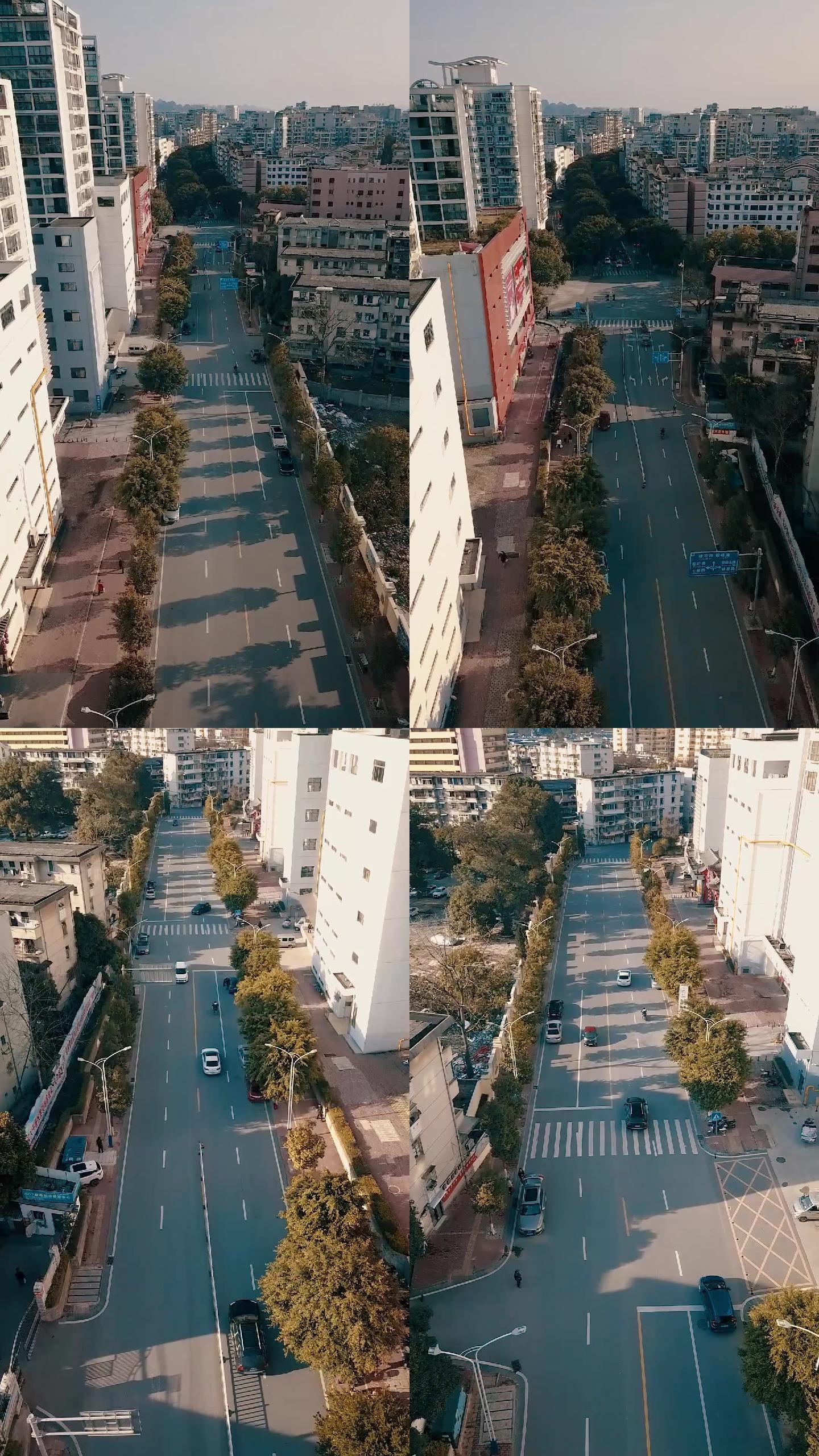 航拍竖拍竖屏桂林疫情期间的城市疫情下