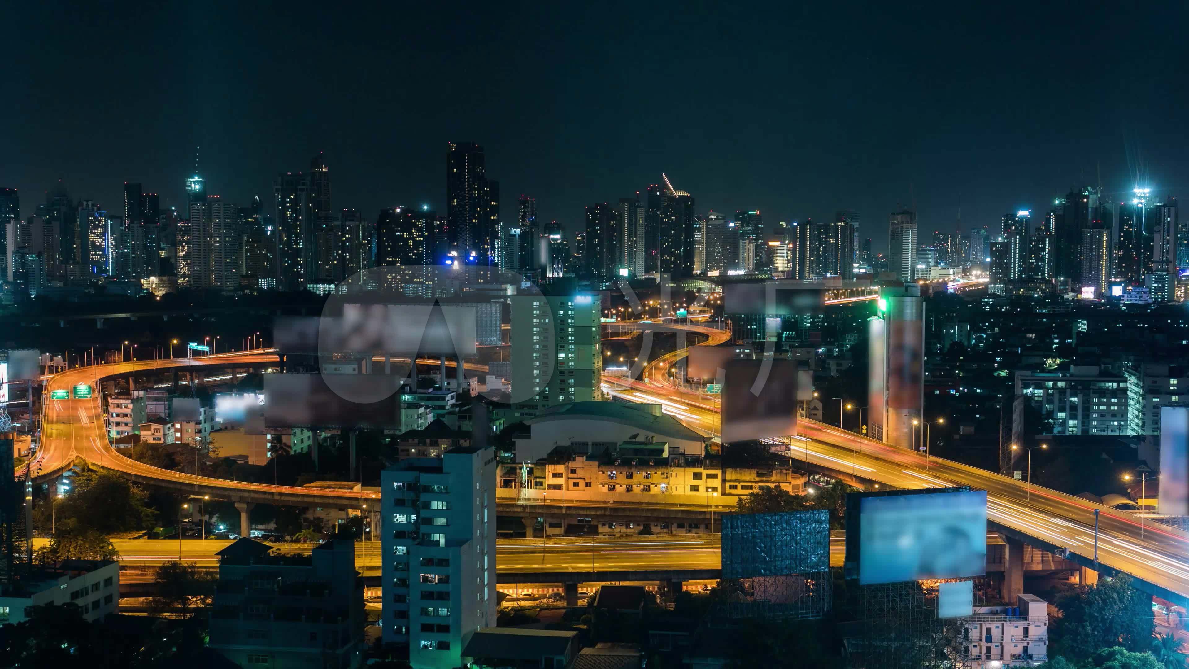 4k-城市夜景灯火通明