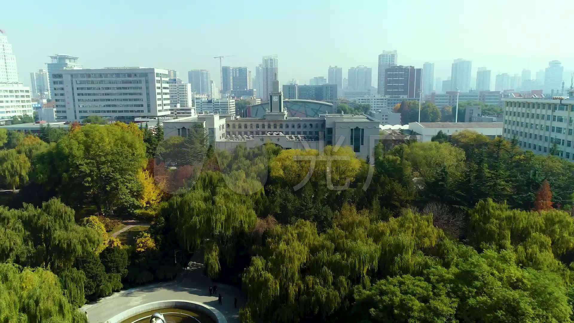 兰州大学全景积石堂航拍_1920x1080_高清视频素材下载