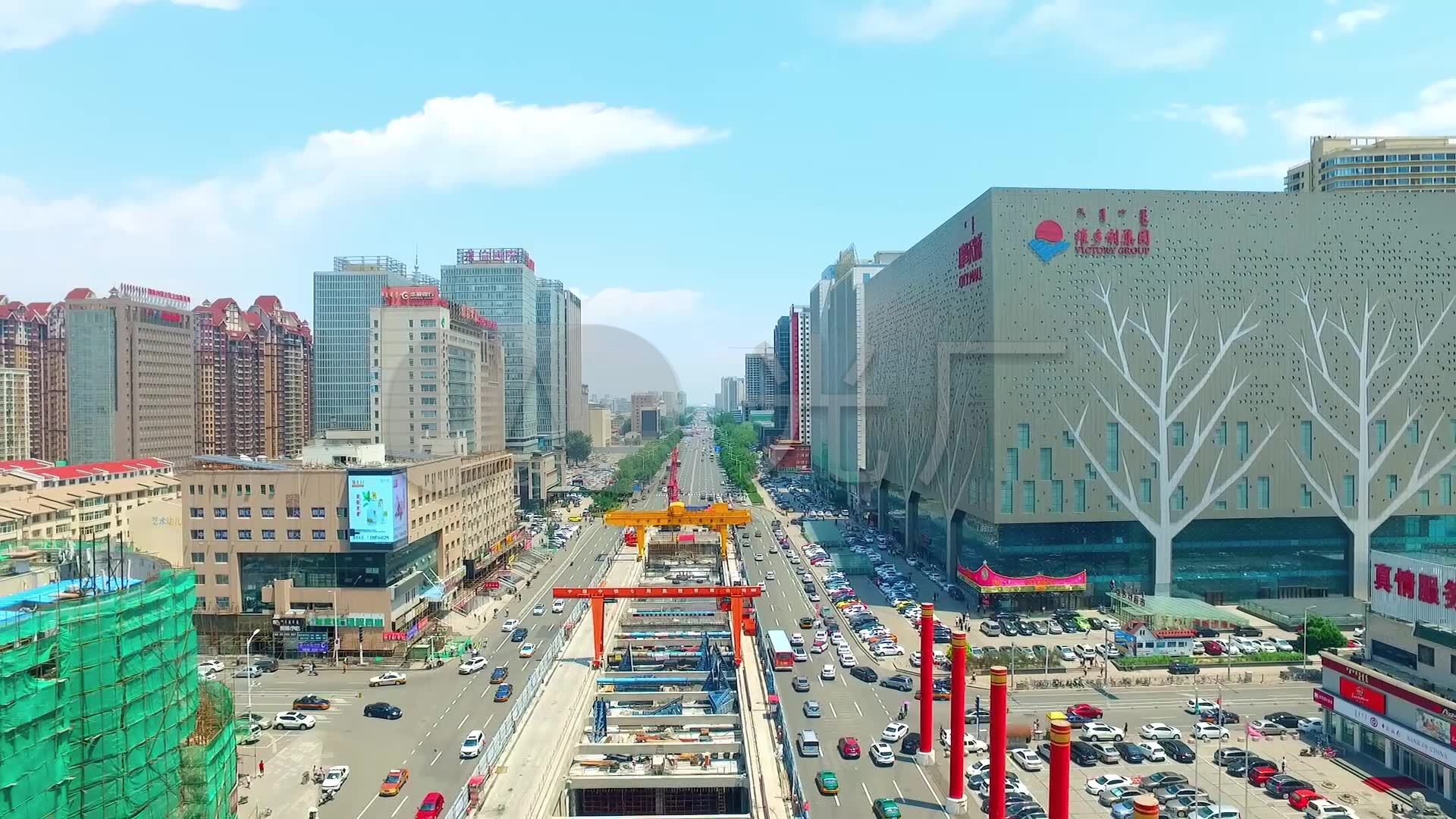 呼和浩特新华大街长乐宫段地铁修建中_1920x1080_高清