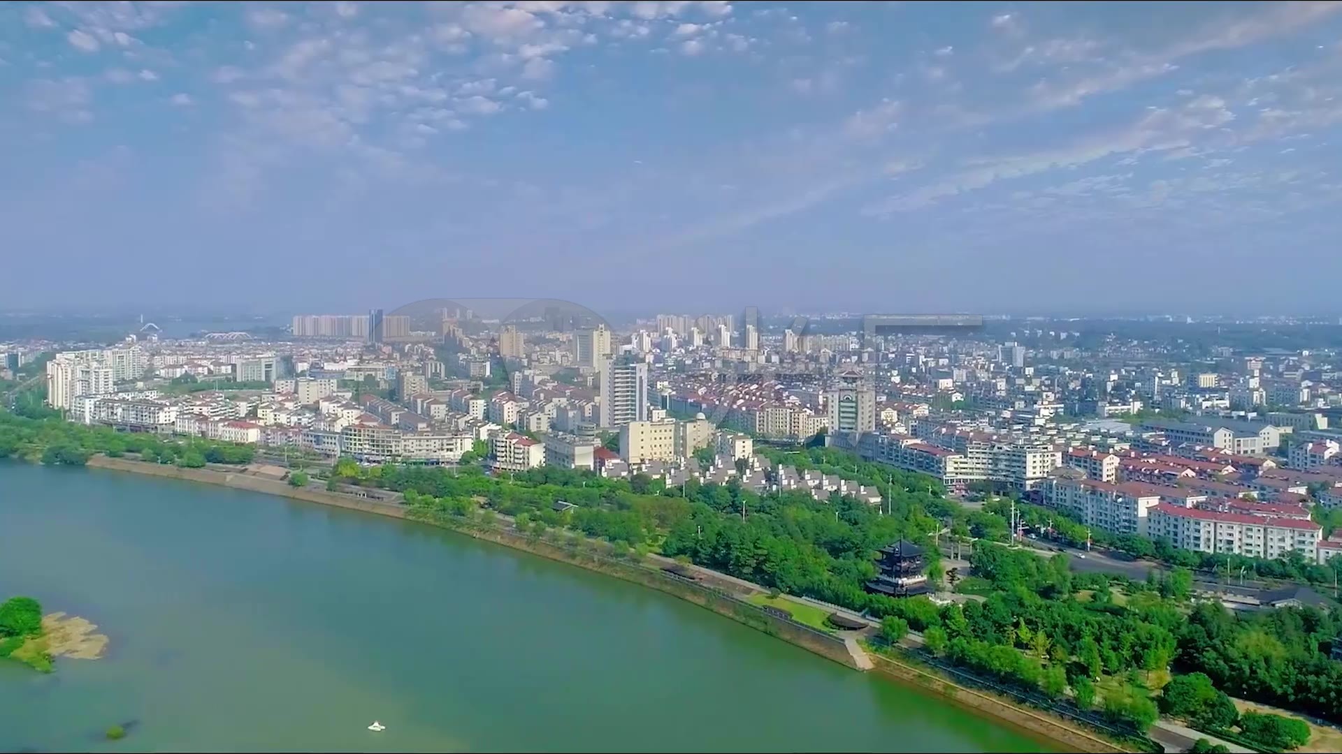 浙江衢州龙游城市风景大气航拍视频_视频素材包下载