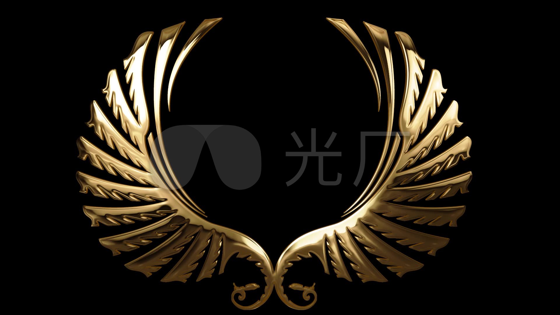 黄金鸟翼鹰翅膀素材(2组透明通道)