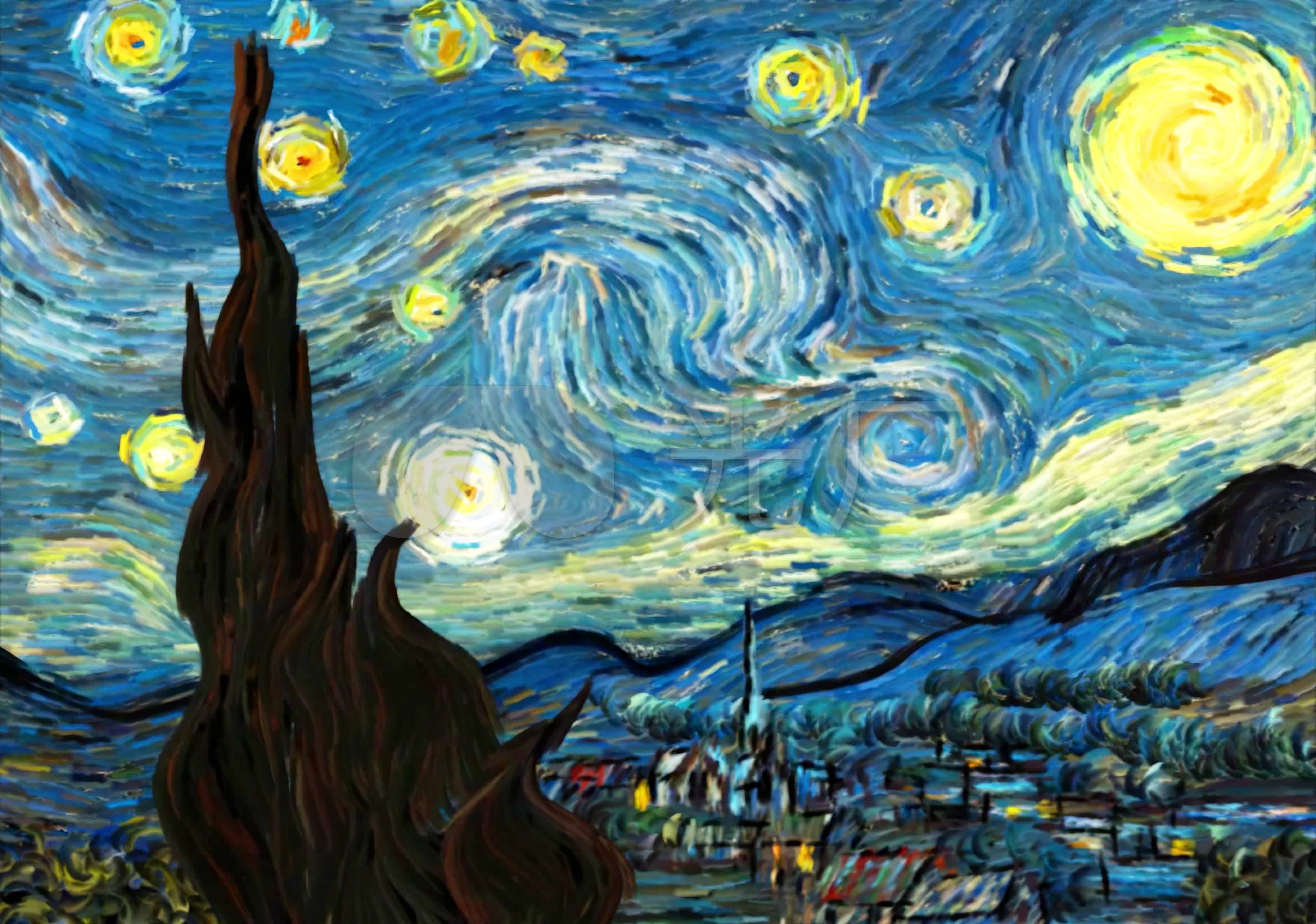 星月夜循环_4096x2878_高清视频素材下载(编号:)_舞台