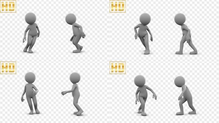 3d小人摇晃走路-alpha通道