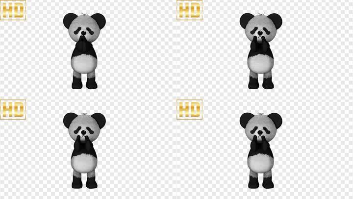 熊猫 3d mg 卡通 动画 抖音素材 ppt素材 拍手 鼓掌 鼓舞 鼓励 加油