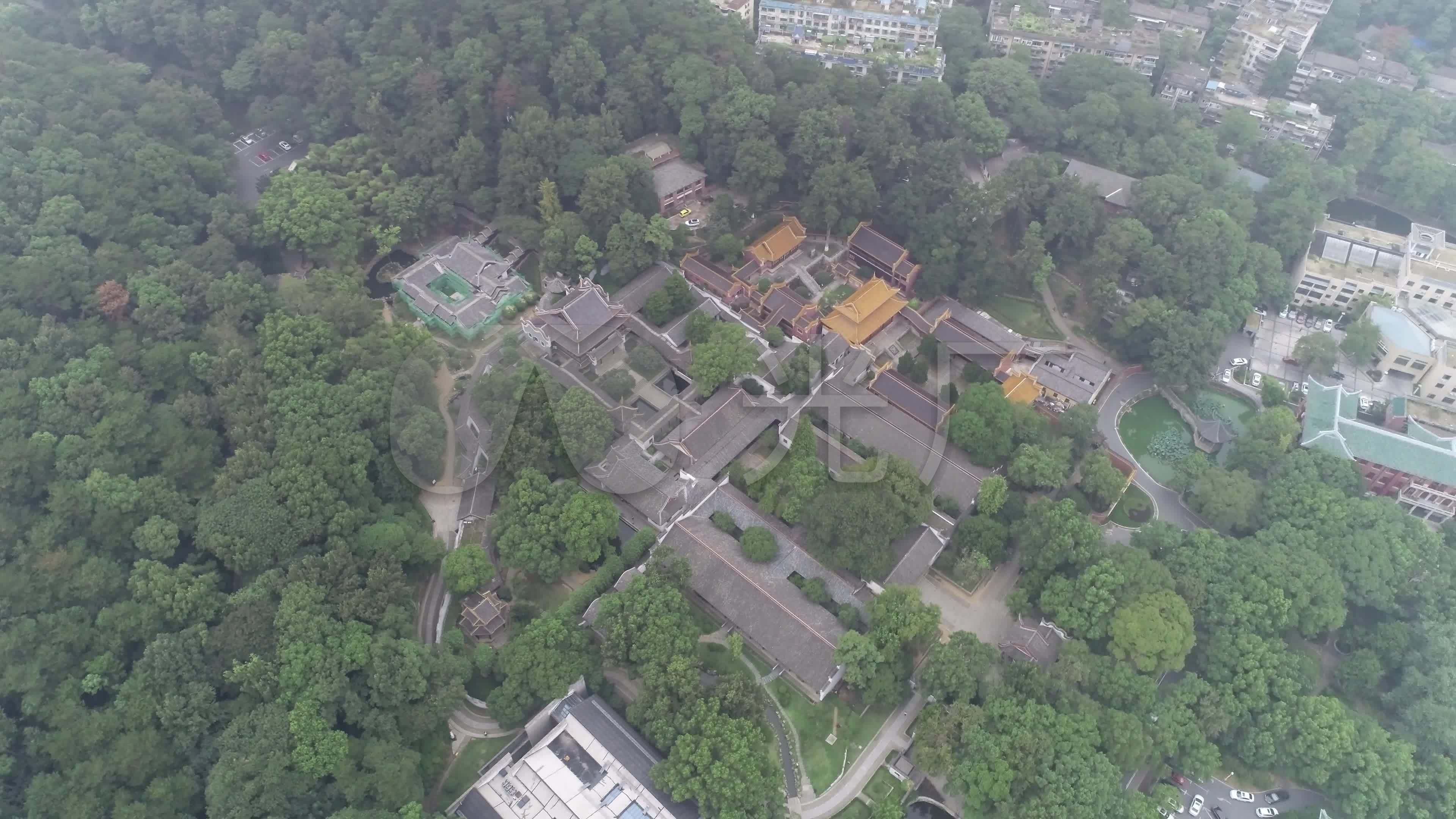 长沙岳麓山岳麓书院风景建筑航拍