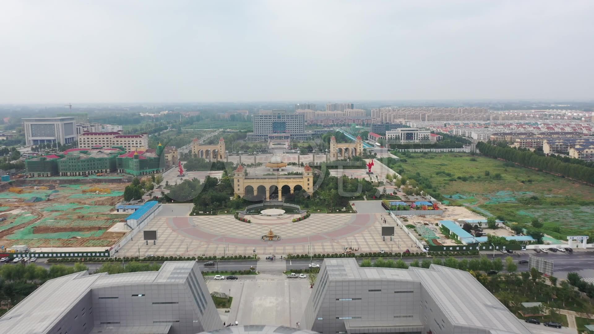 原阳县城市地标航拍1080p_1920x1080_高清视频素材下载(编号:4379239)