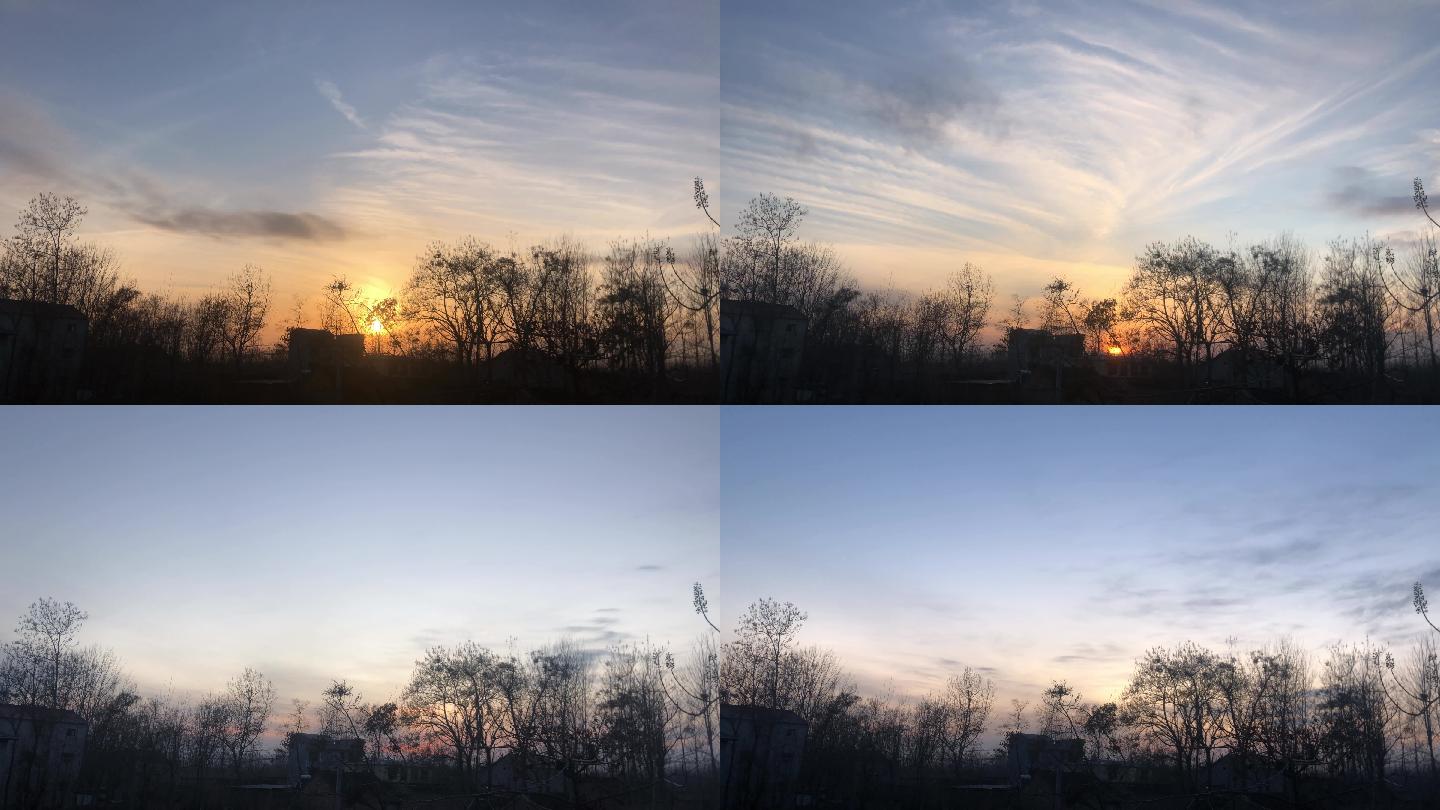 傍晚到天黑 延时 摄影 天空 云彩 4k
