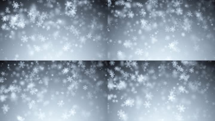 雪花零散飘落唯美舞台背景2