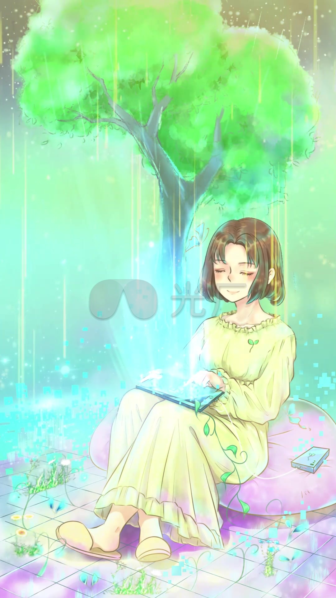 唯美动画人物背景视频