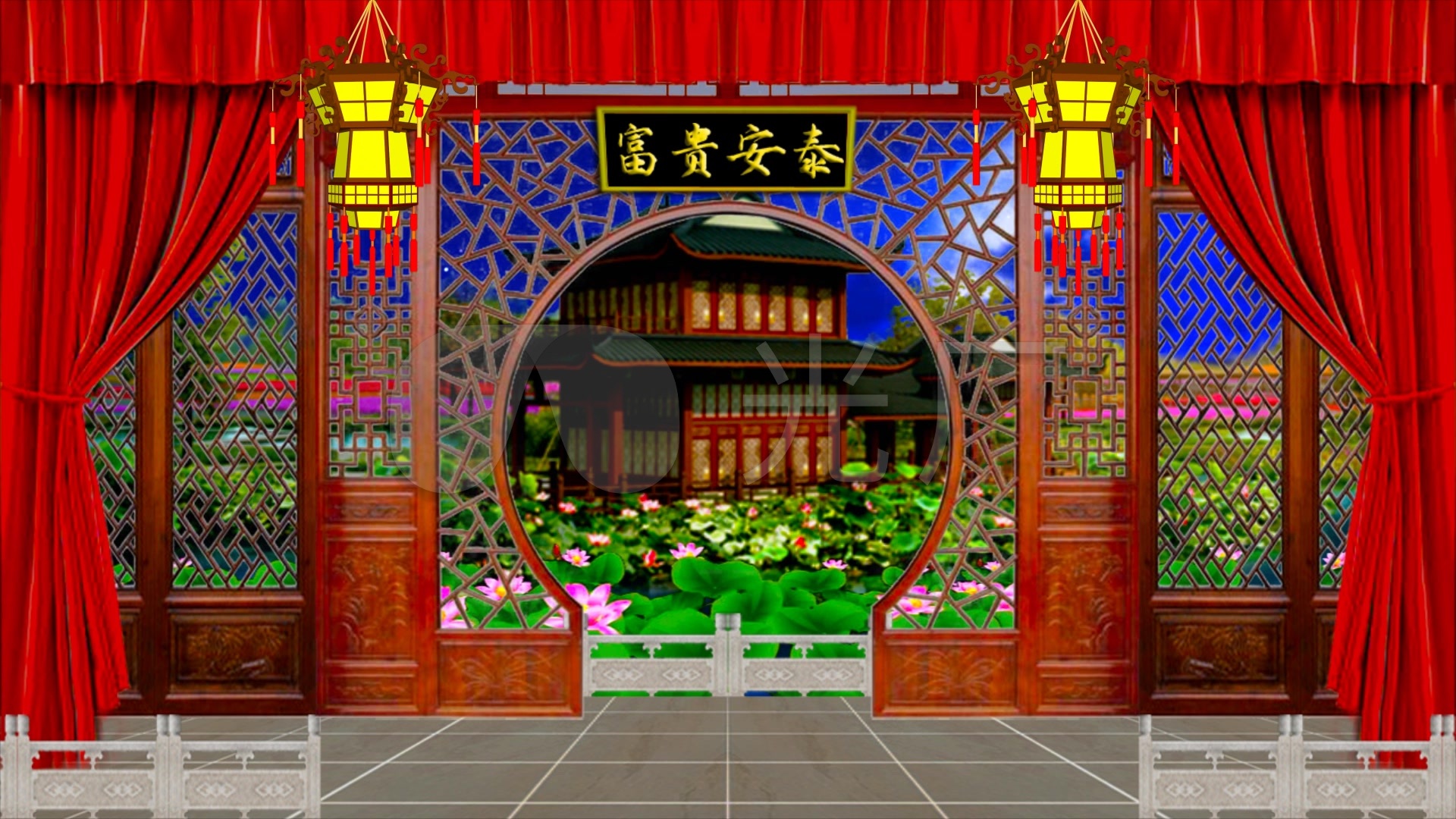 中国风戏曲相声舞台背景03